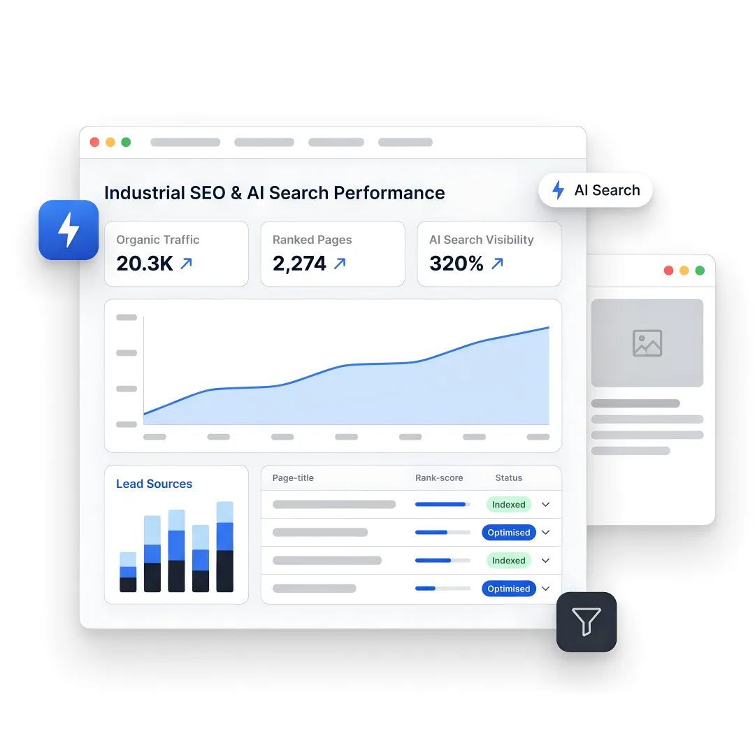 AI SEO workflow for a manufacturing website