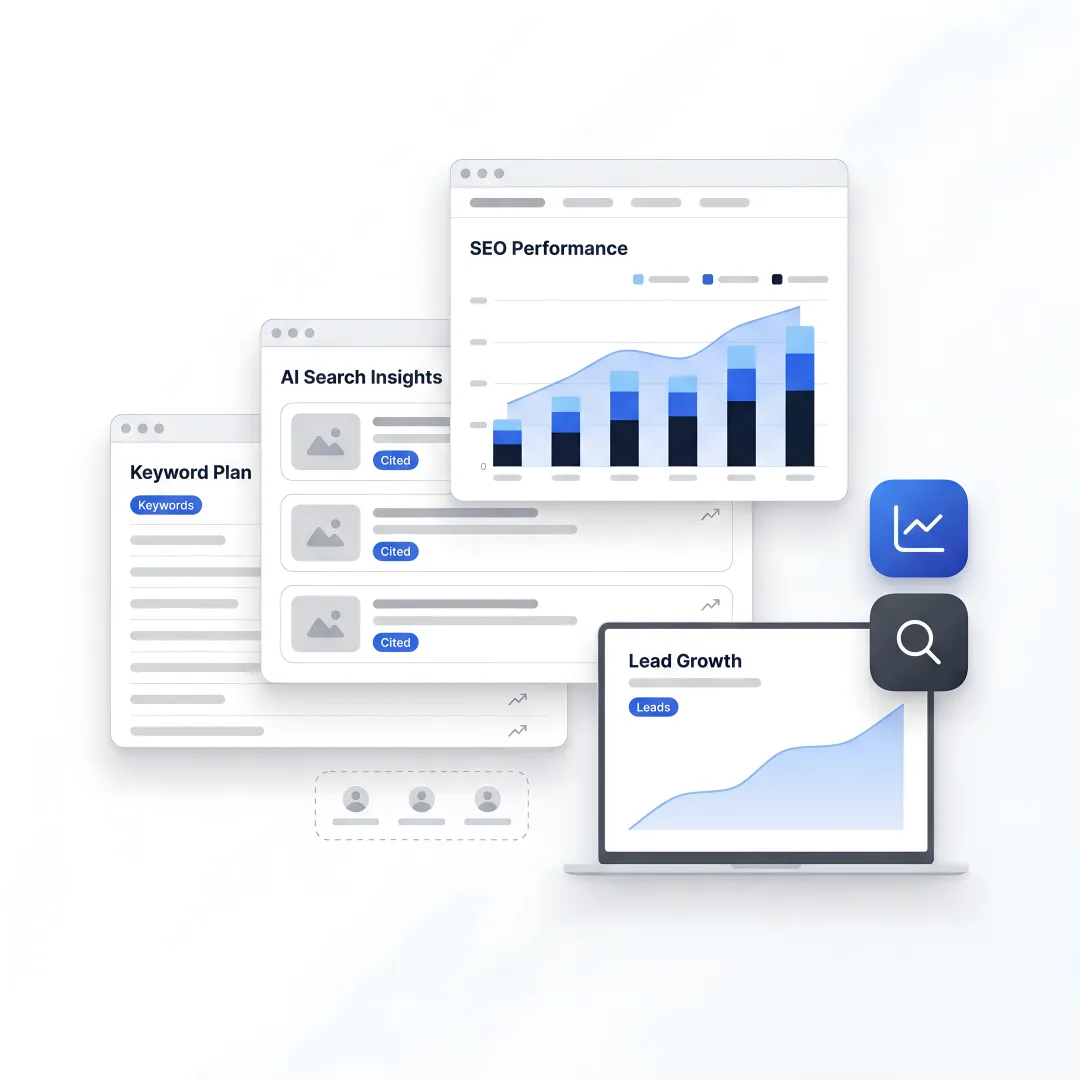 SEO team planning monthly growth strategy