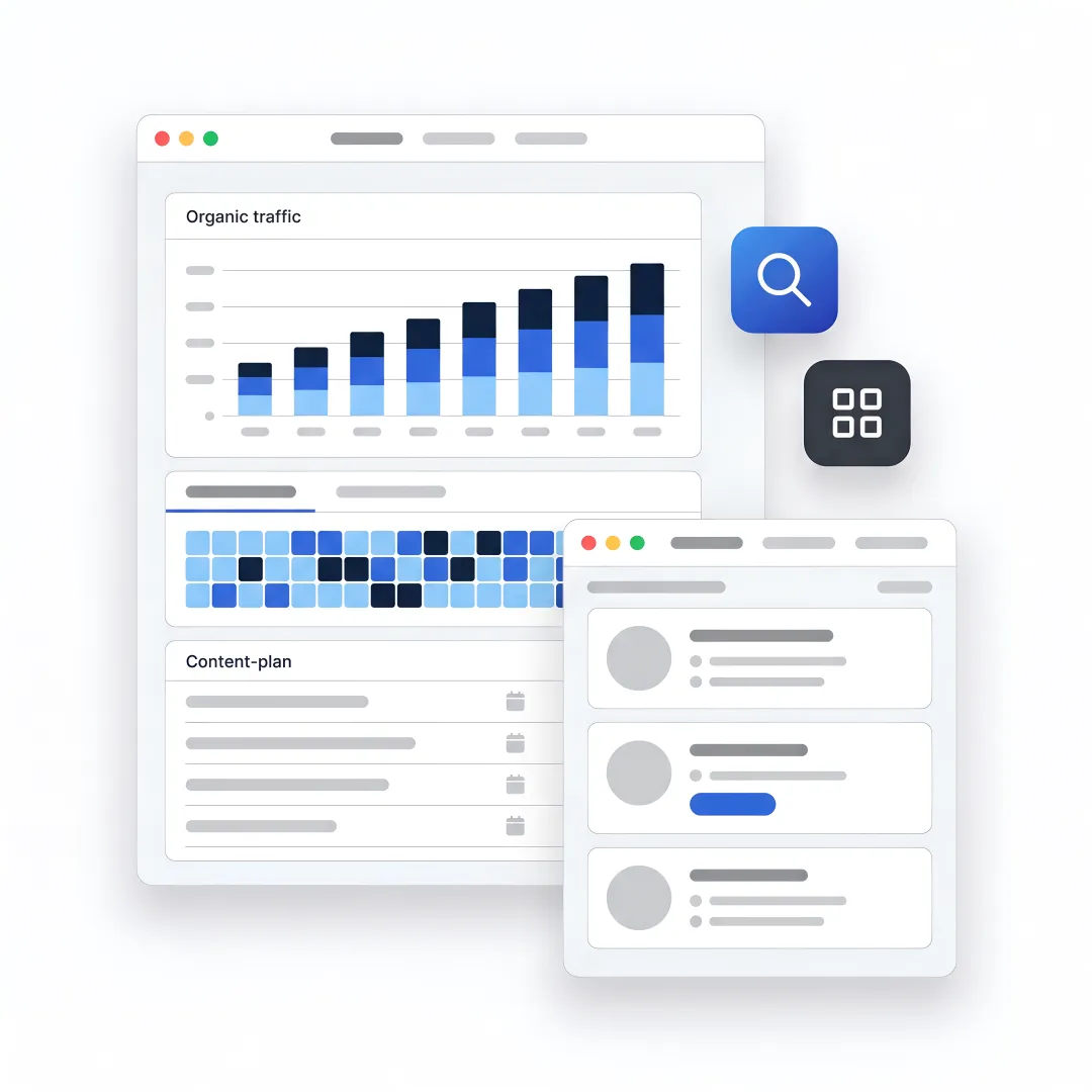SEO strategist reviewing search performance dashboard