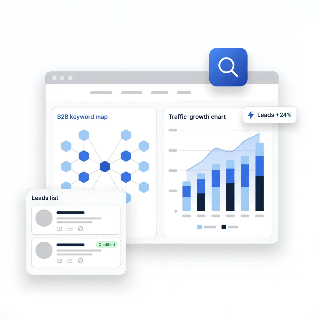 SEO strategist reviewing AI search performance dashboard
