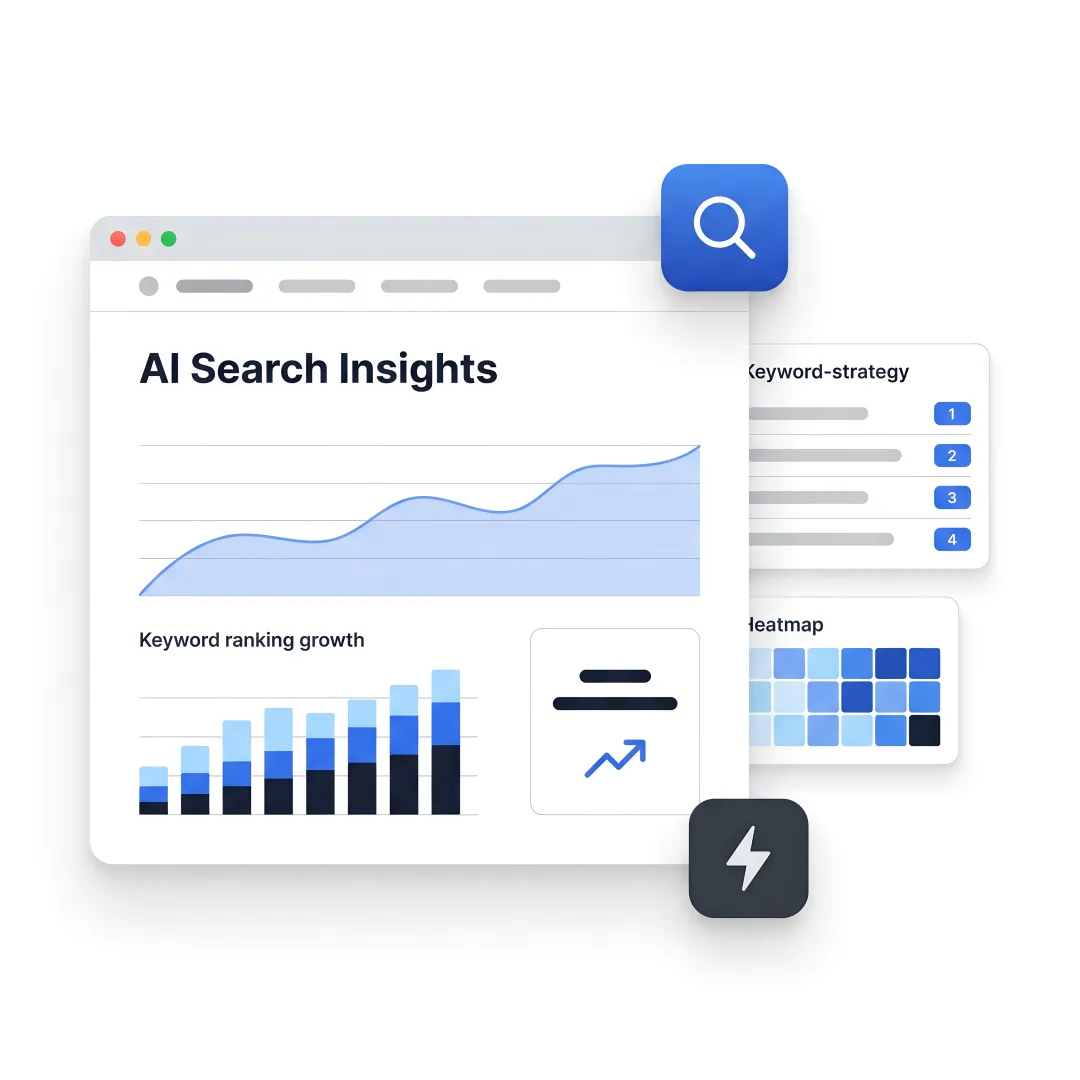 SEO marketing dashboard with AI search insights