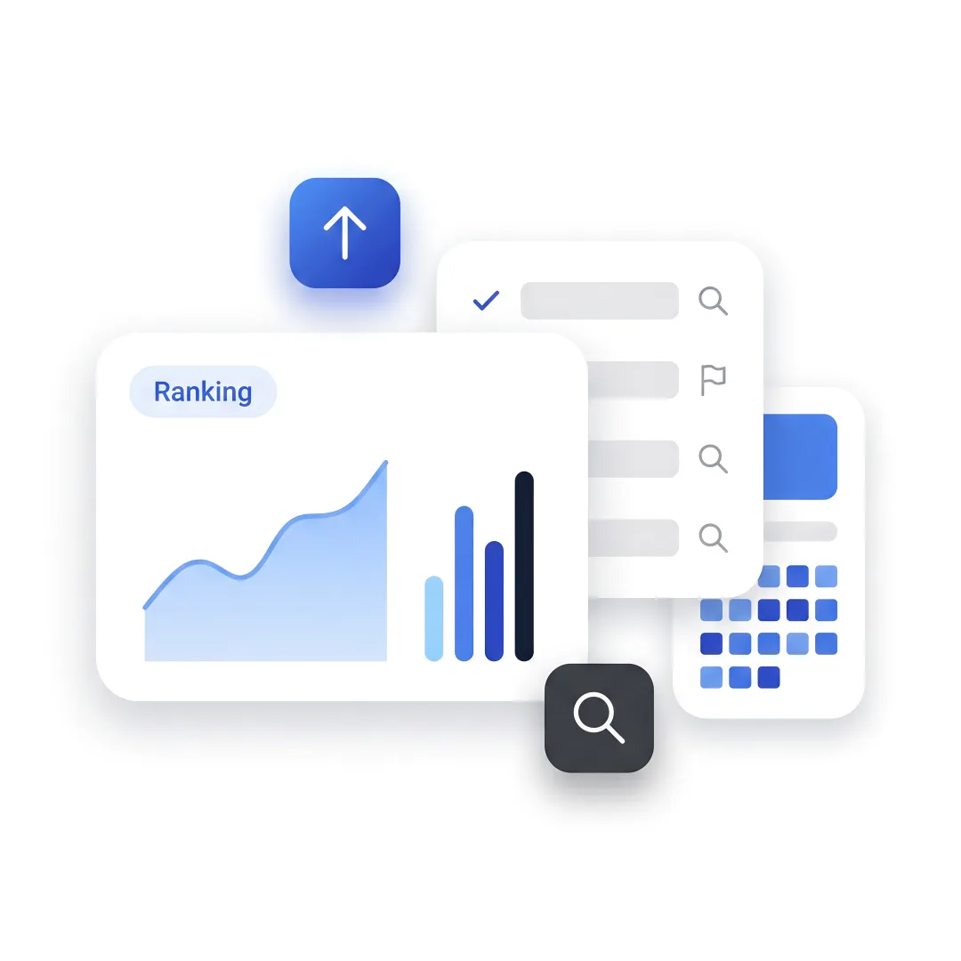 SEO team analyzing search rankings and leads