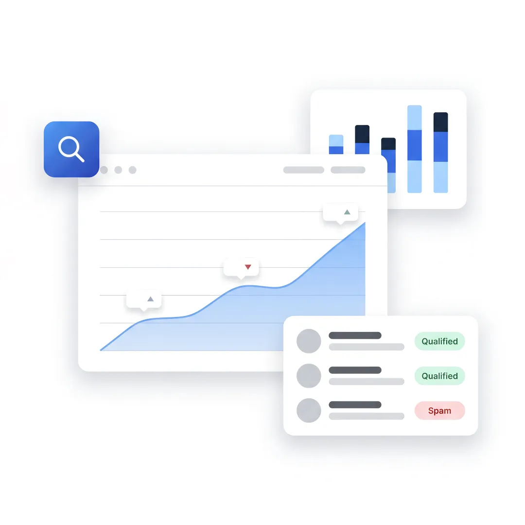 SEO strategist reviewing search performance dashboard