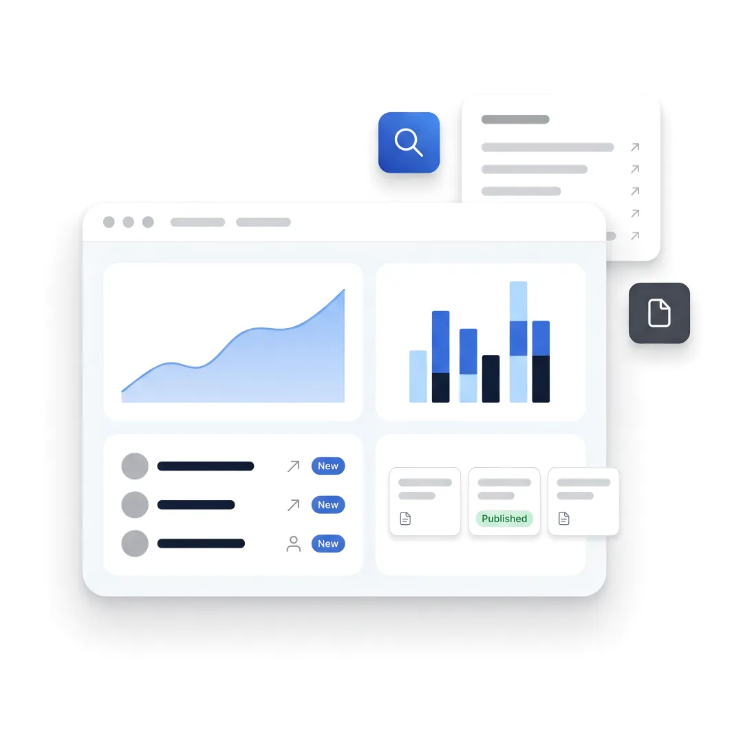 AI SEO dashboard and search analytics