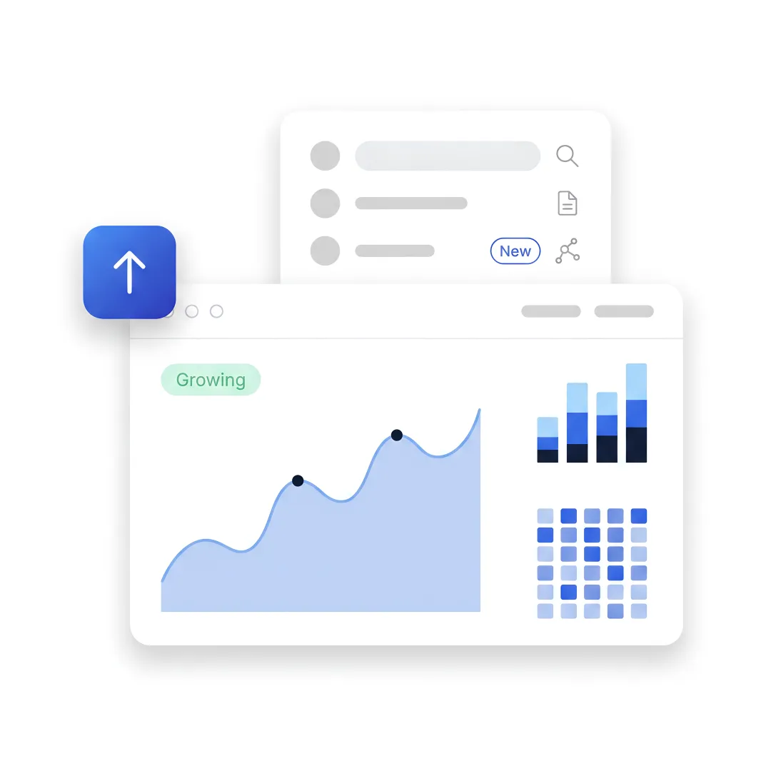 Small business owner reviewing SEO growth dashboard