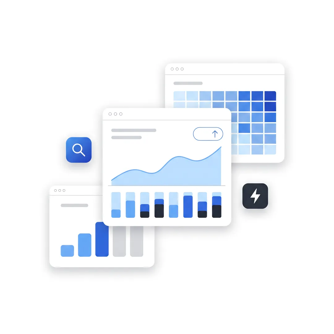 SEO team analyzing search growth dashboard