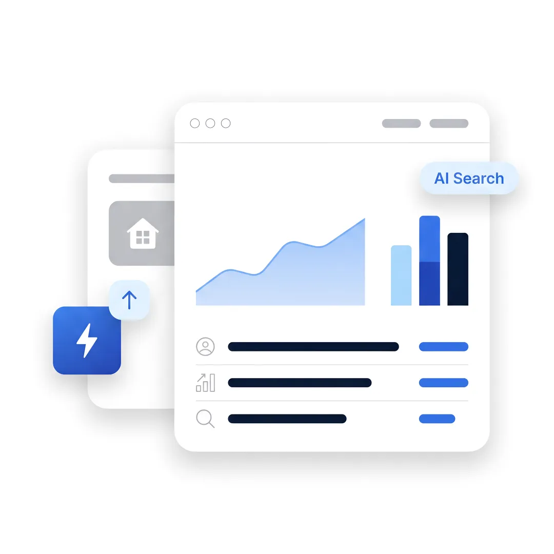SEO dashboard showing growth analytics