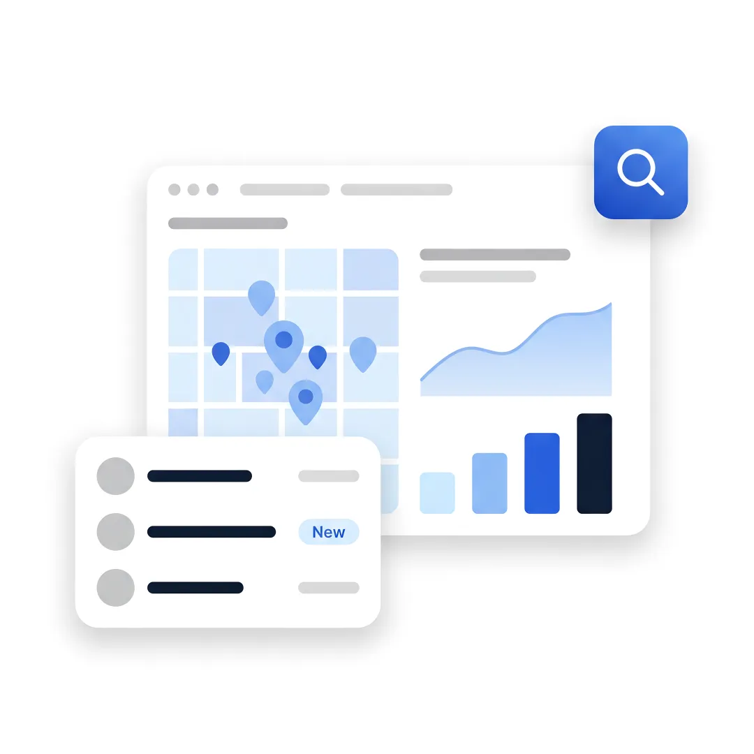 Local SEO analytics dashboard on laptop