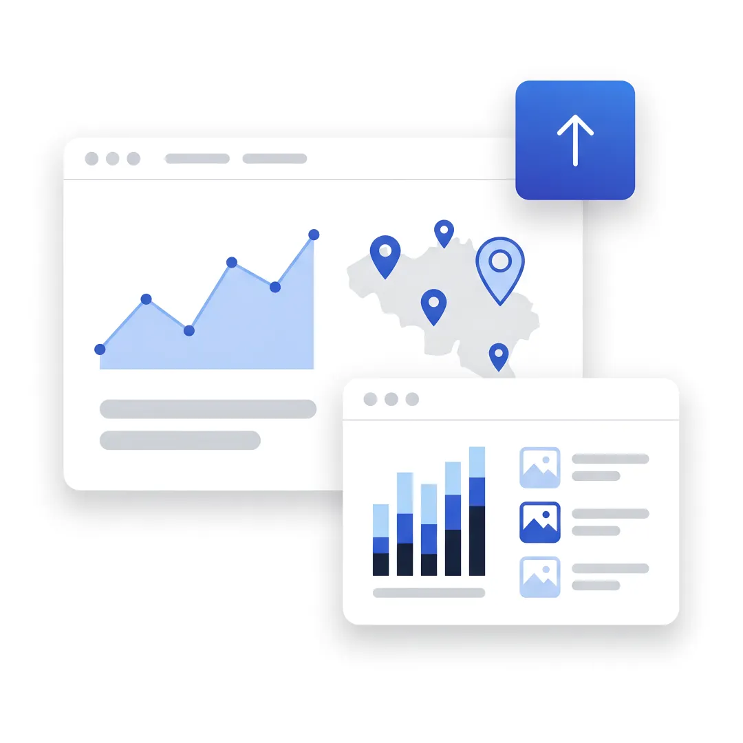 AI SEO dashboard with Miami business growth metrics