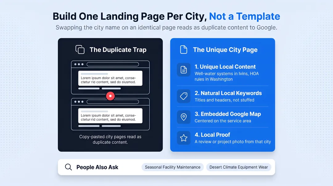 Four essential elements of an effective city-specific SEO landing page