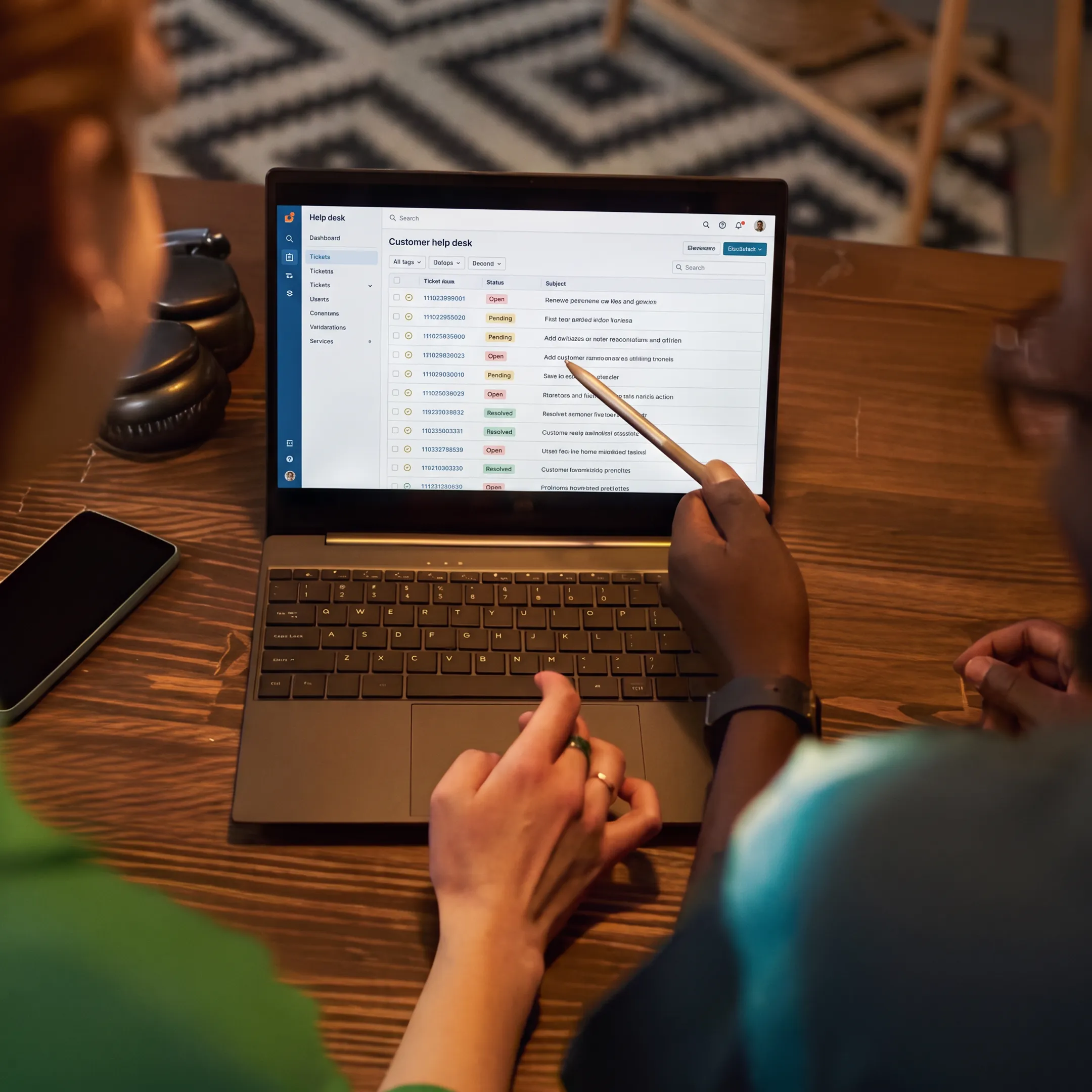 Small business team using help desk software to manage customer support tickets