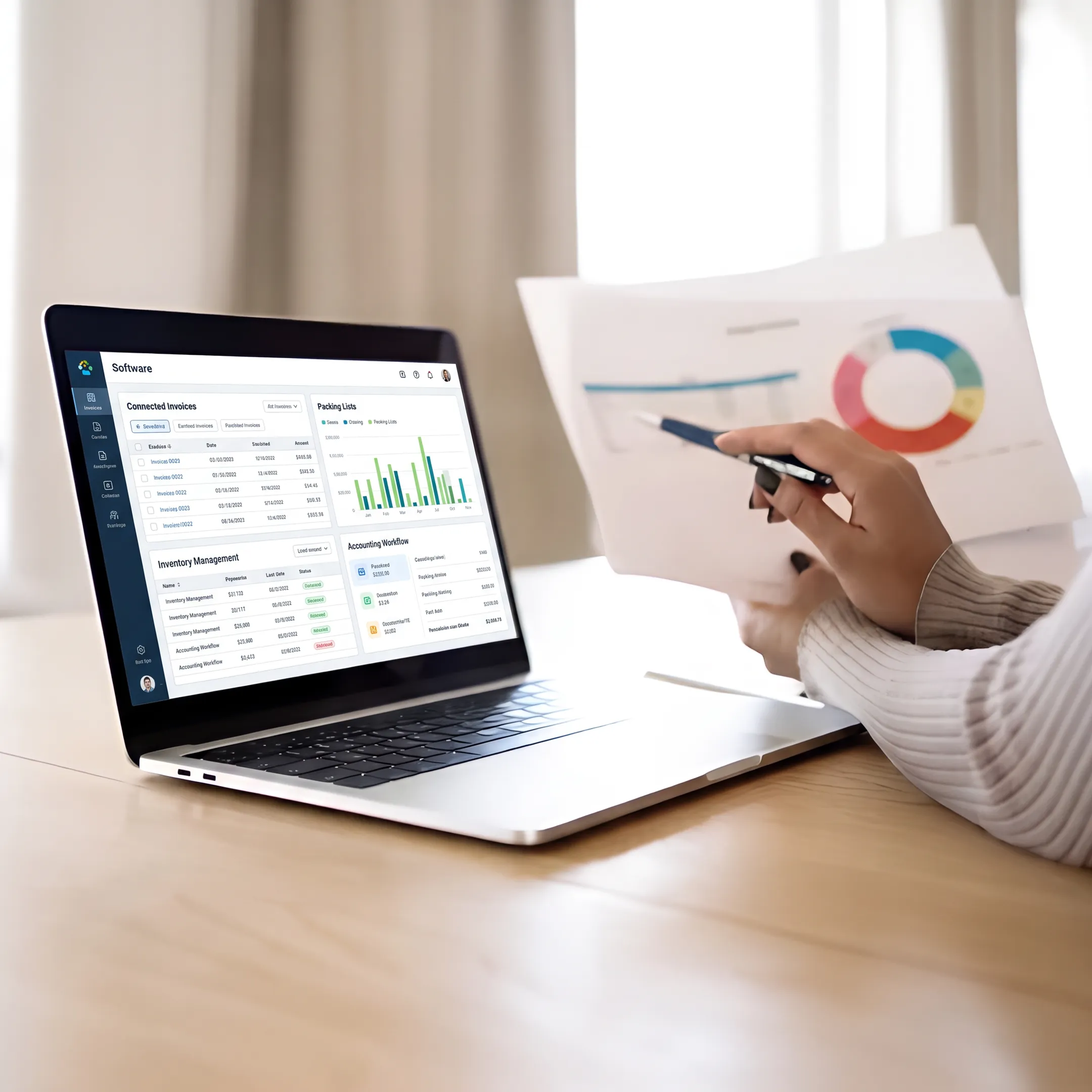 Digital invoice and packing list workflow for business operations