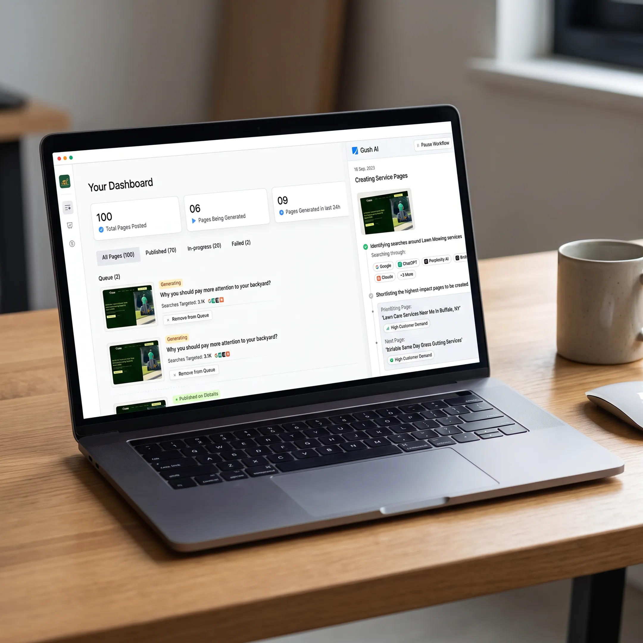 IT self-service automation portal displayed on a laptop