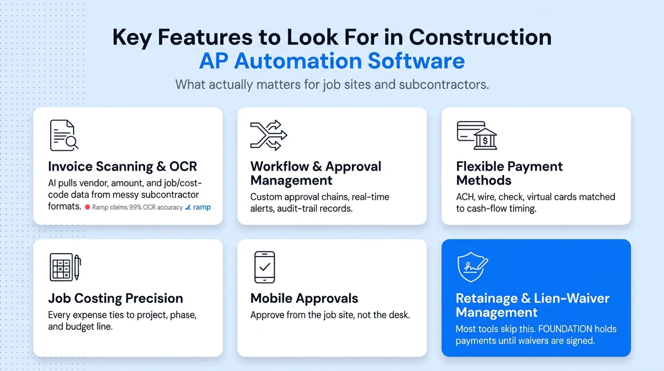 Six key features checklist for construction AP automation software