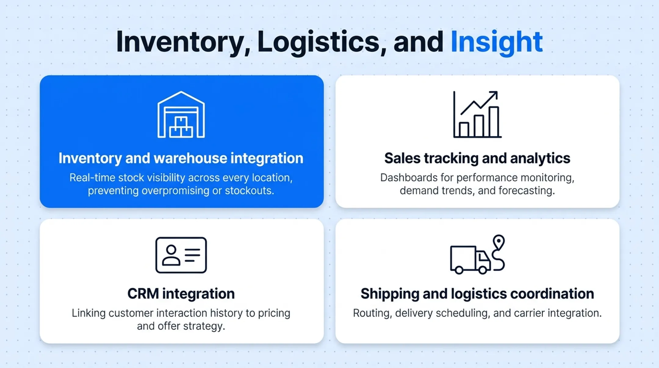 ERP sales and distribution six core features and problems solved chart