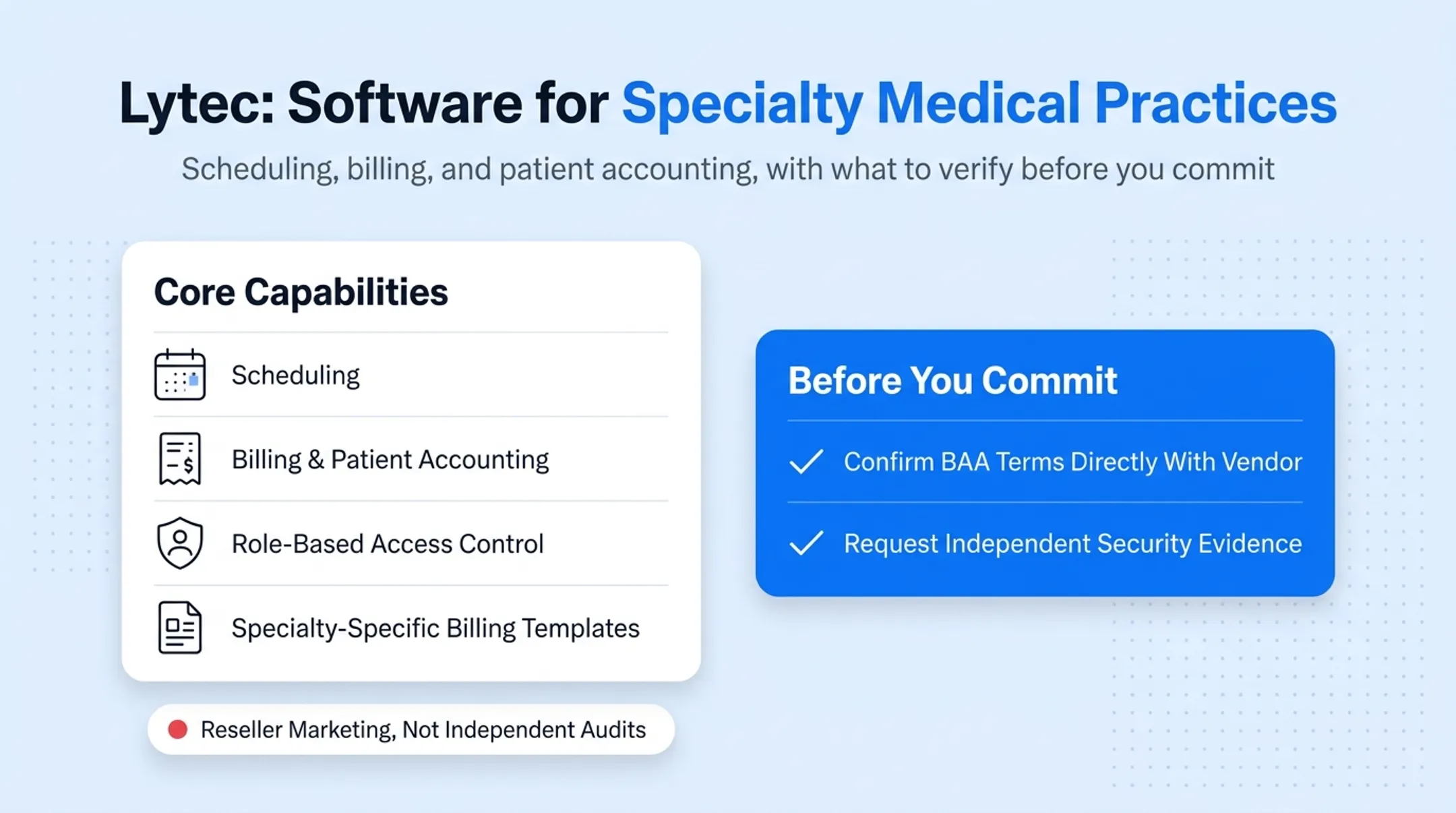 Healthcare finance team reviewing billing software security compliance documents