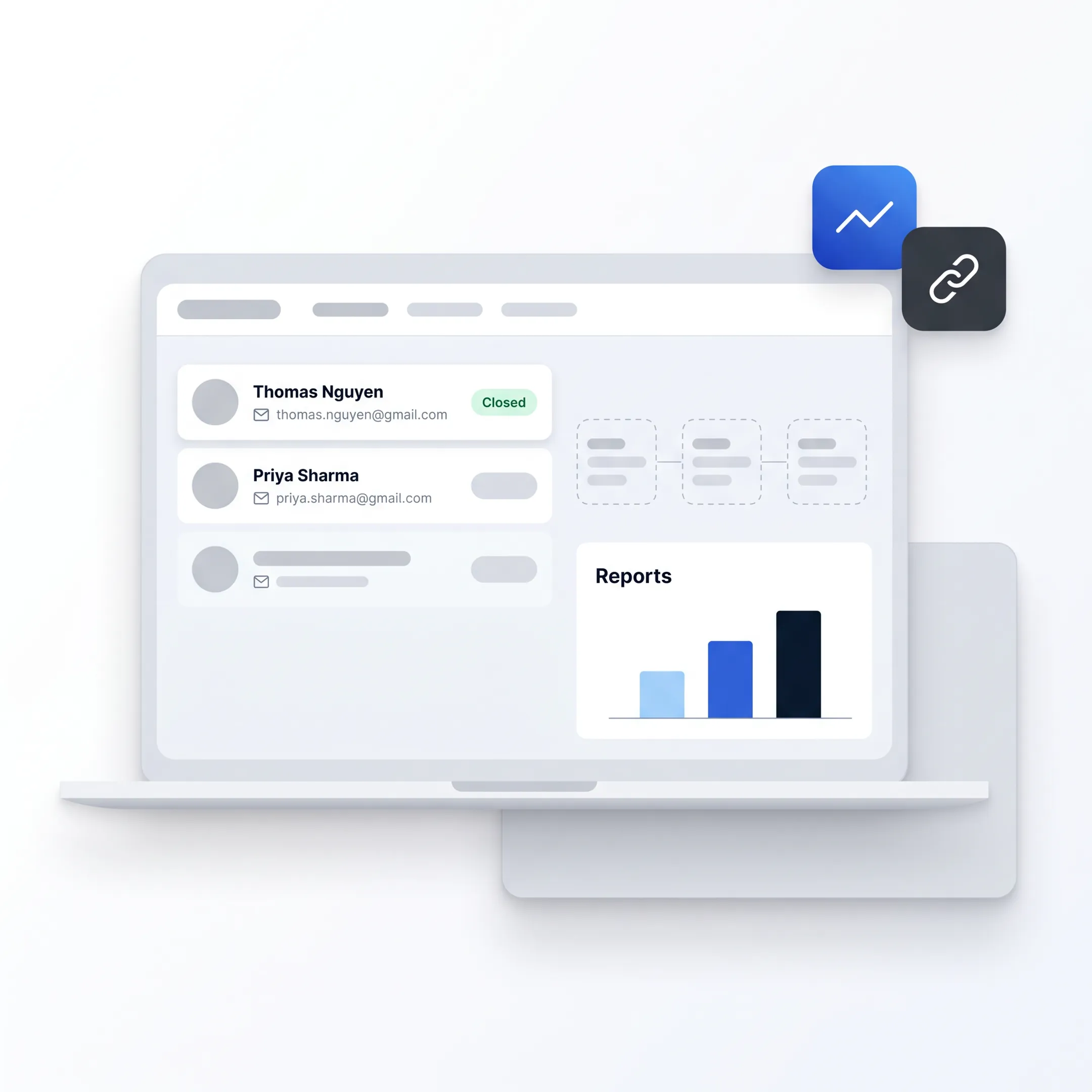 Investor relations CRM workflow on laptop