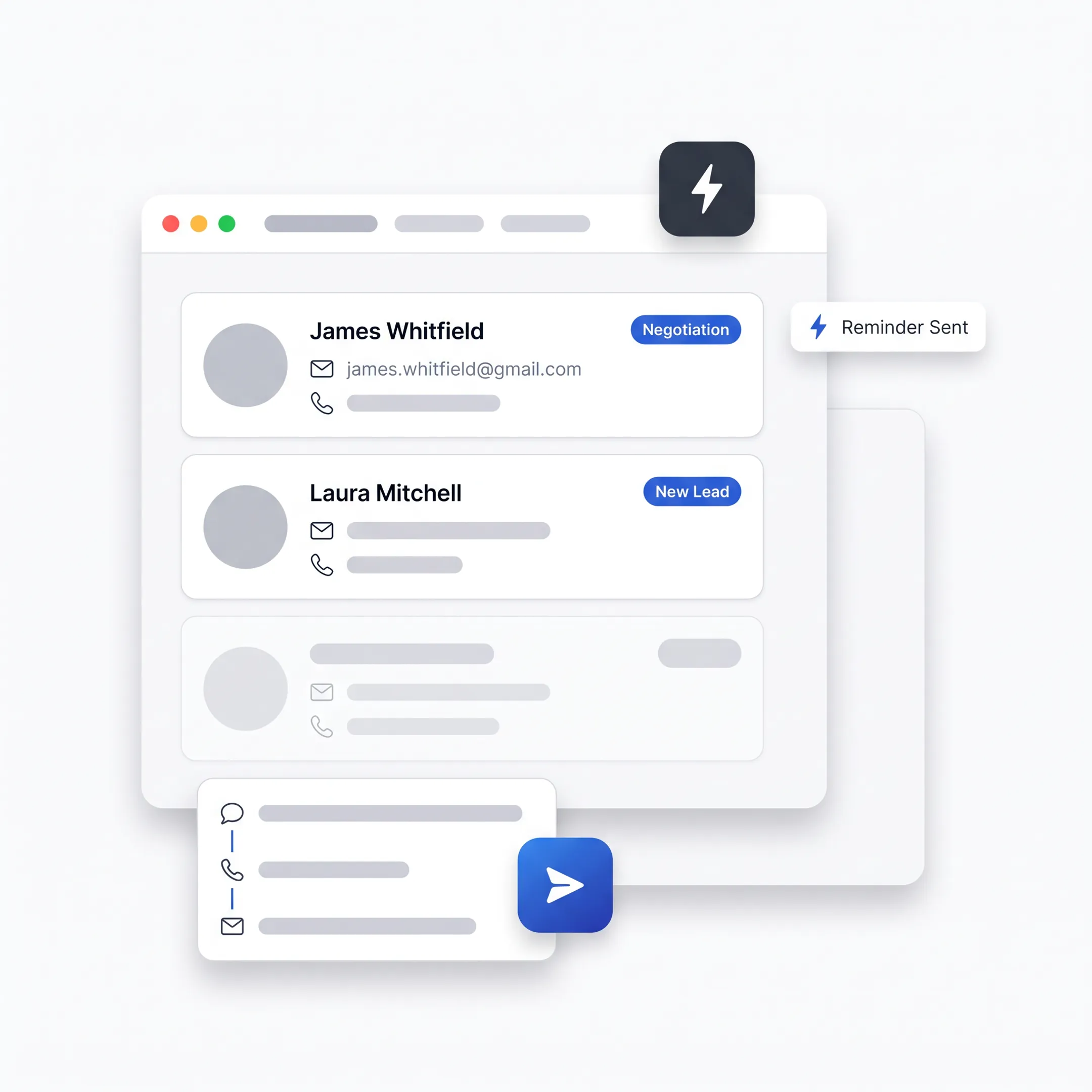 Sales professional using an integrated CRM workspace