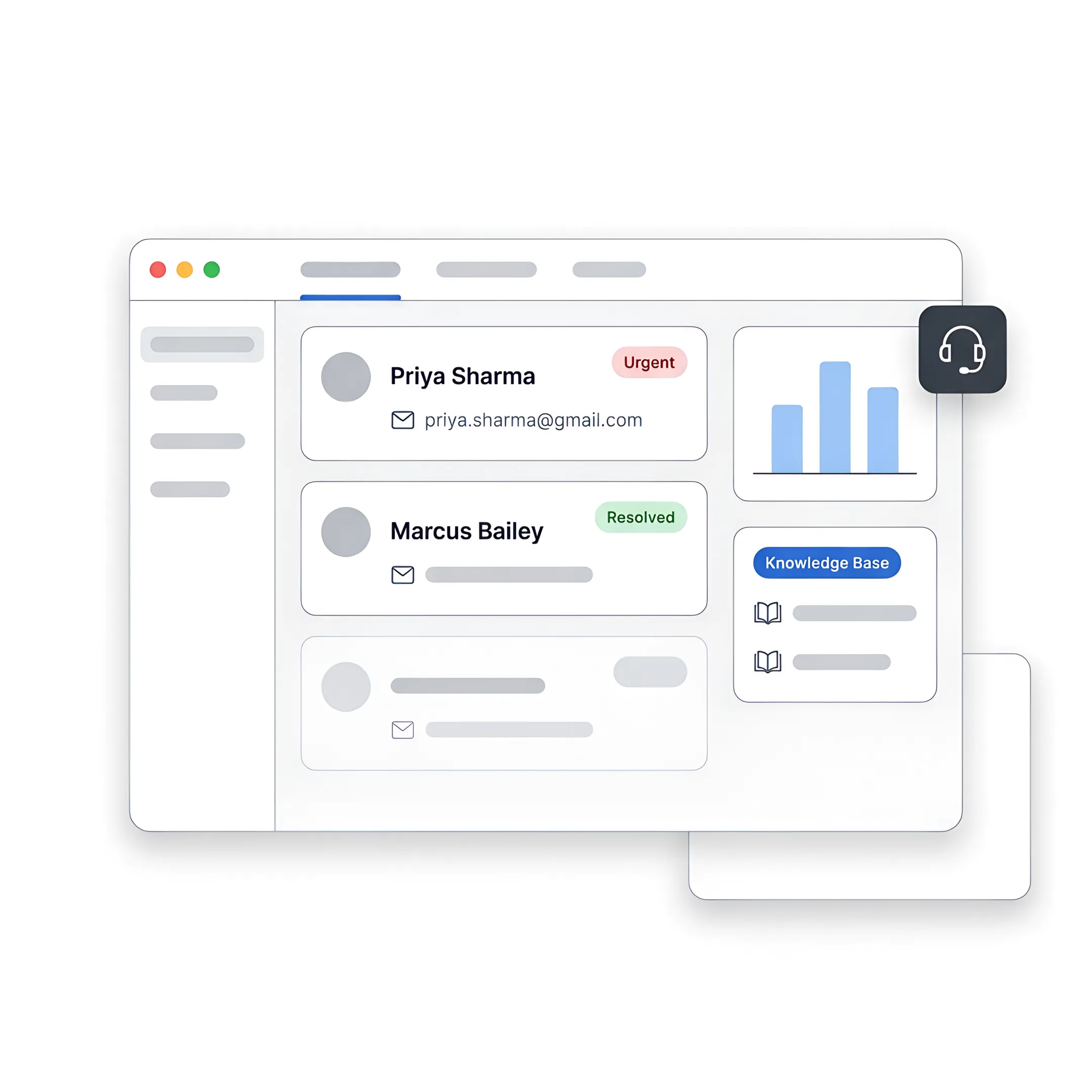 Support team reviewing a cloud help desk workspace with tickets and customer conversations
