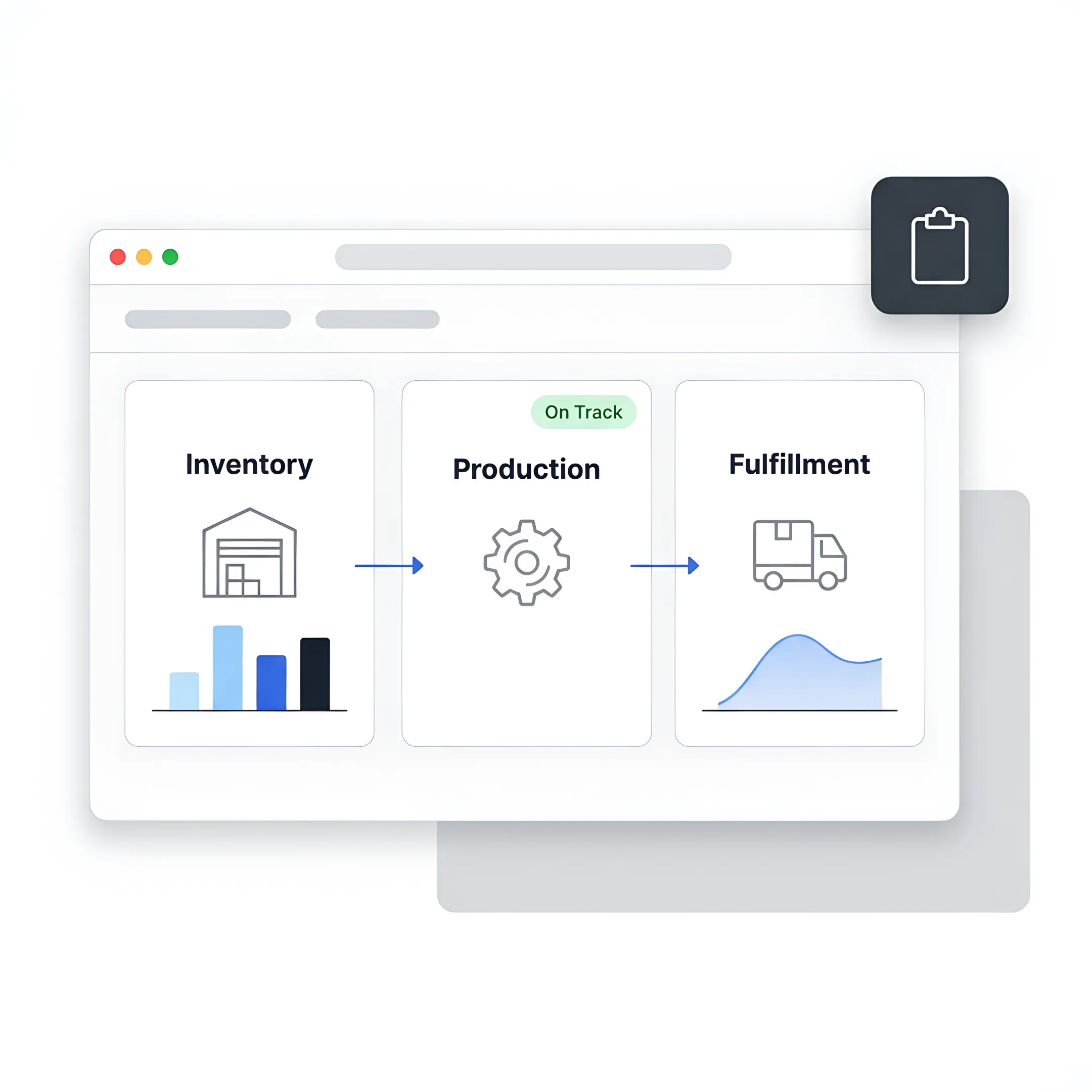 Operations manager viewing manufacturing order dashboard