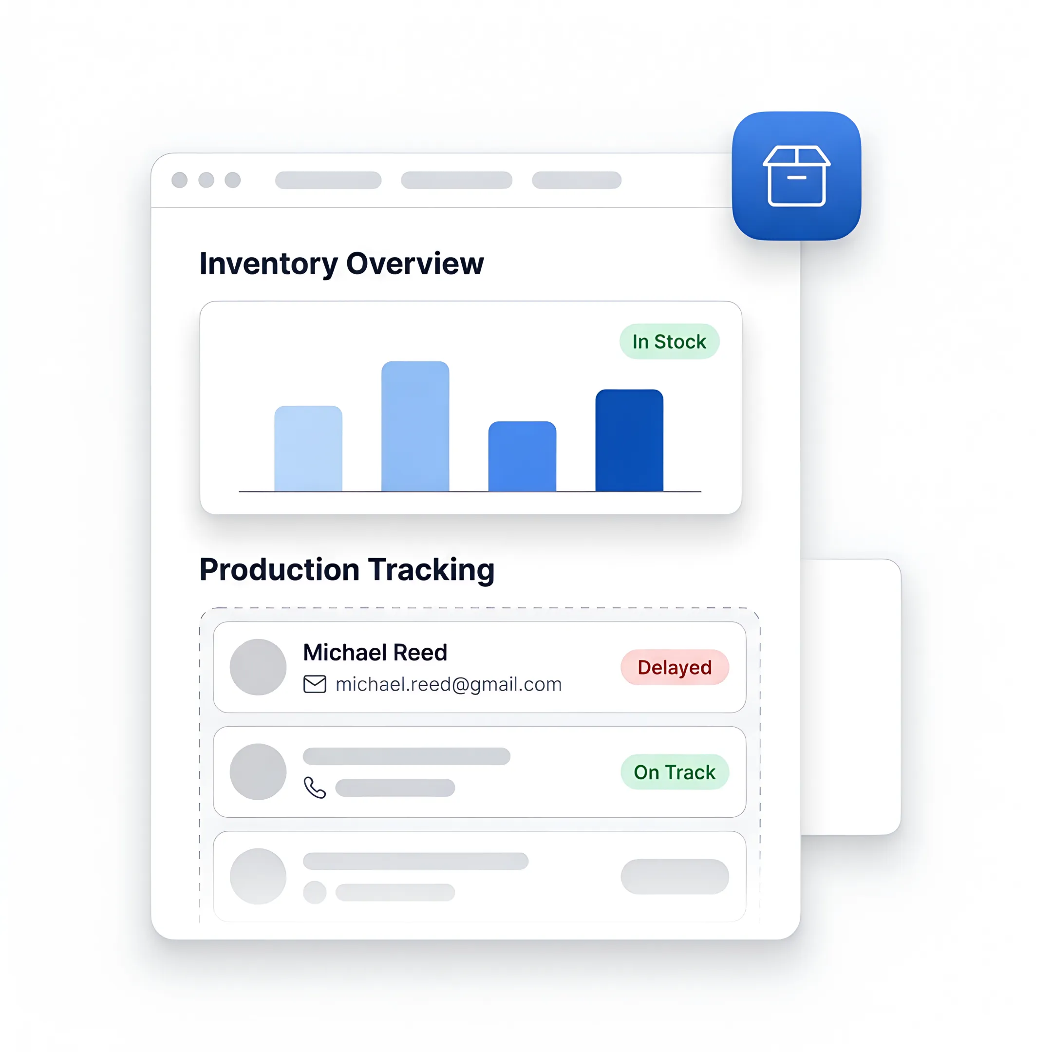 Operator reviewing shop floor inventory data