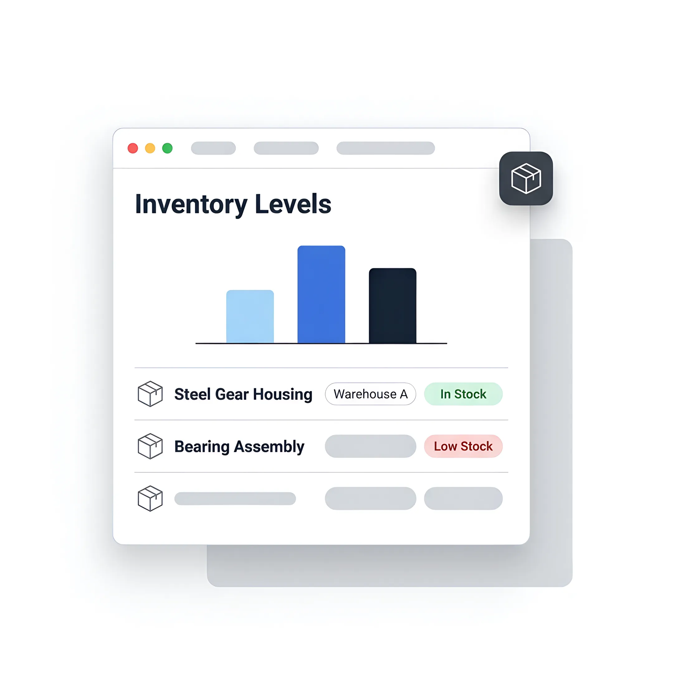 Inventory manager reviewing counted stock on software