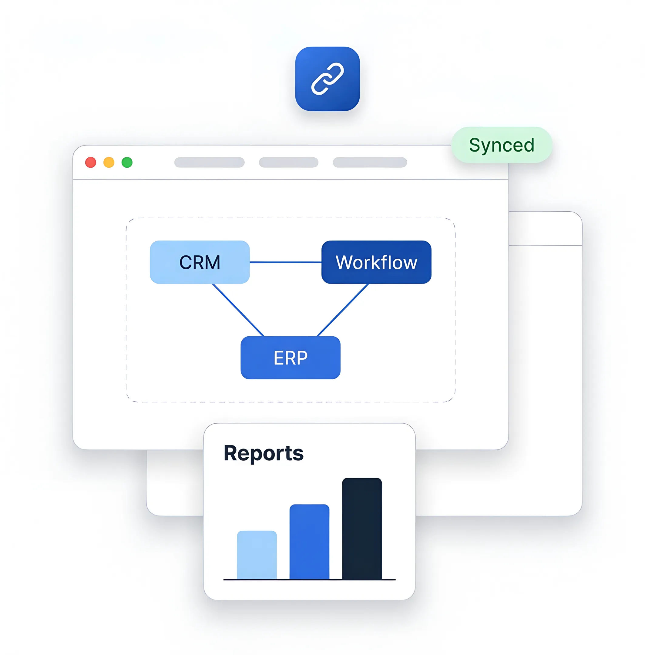 Custom business software interface on a laptop