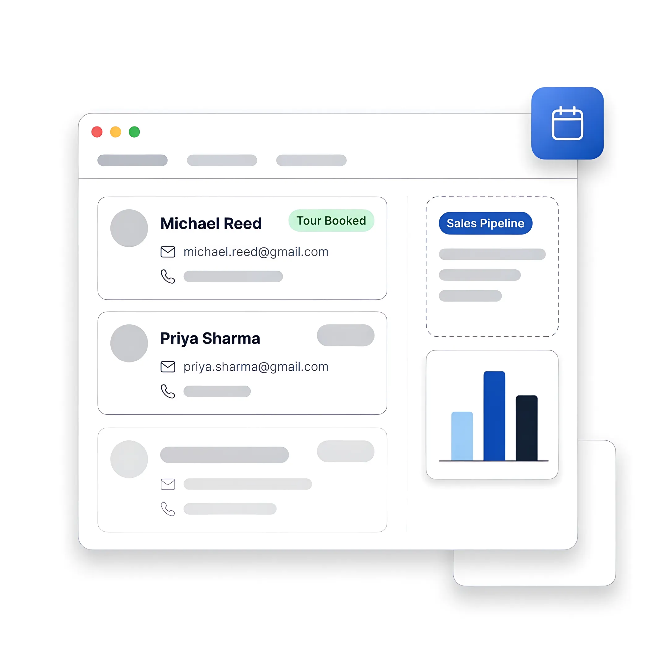 CRM dashboard for coworking operations