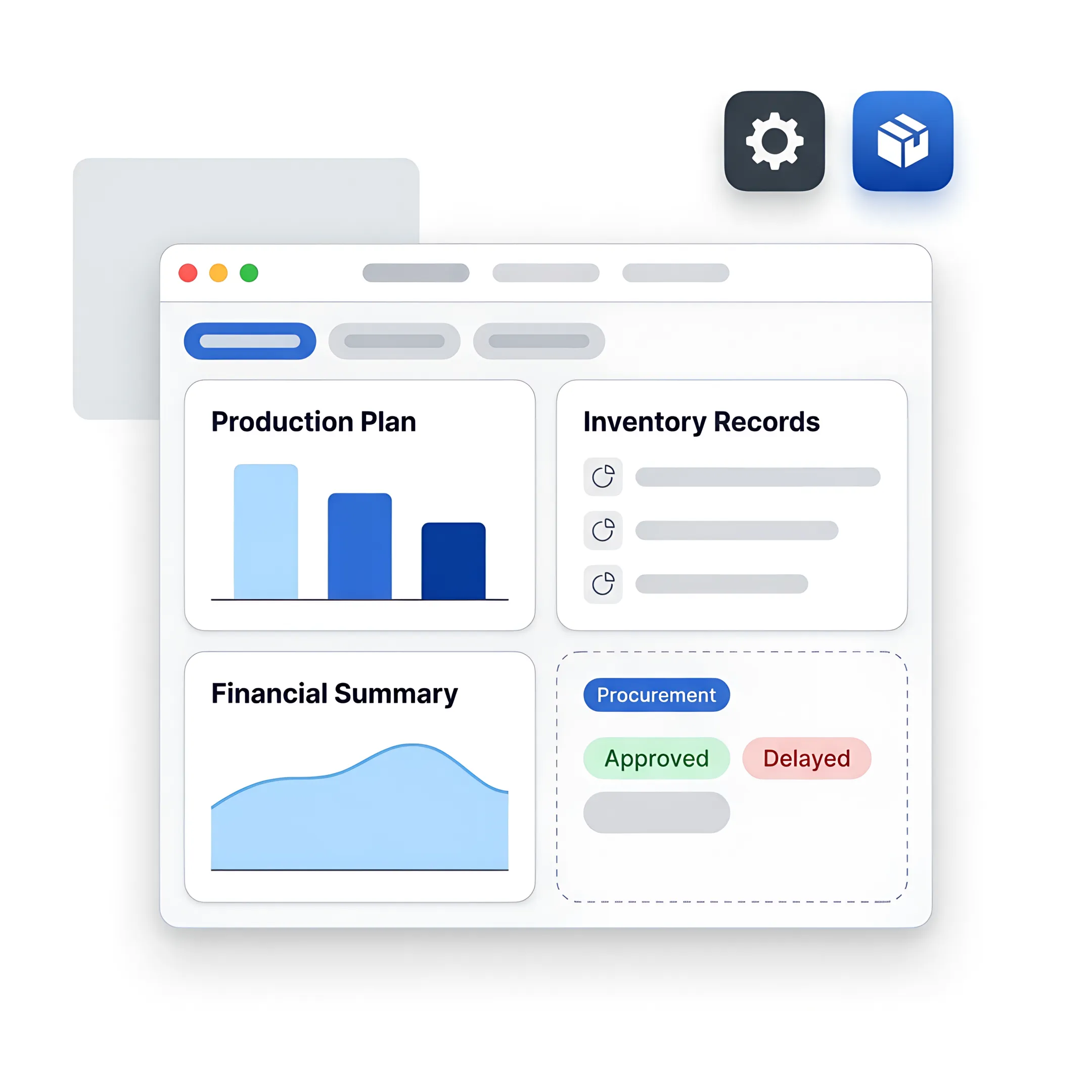 ERP dashboard for jewellery manufacturing operations