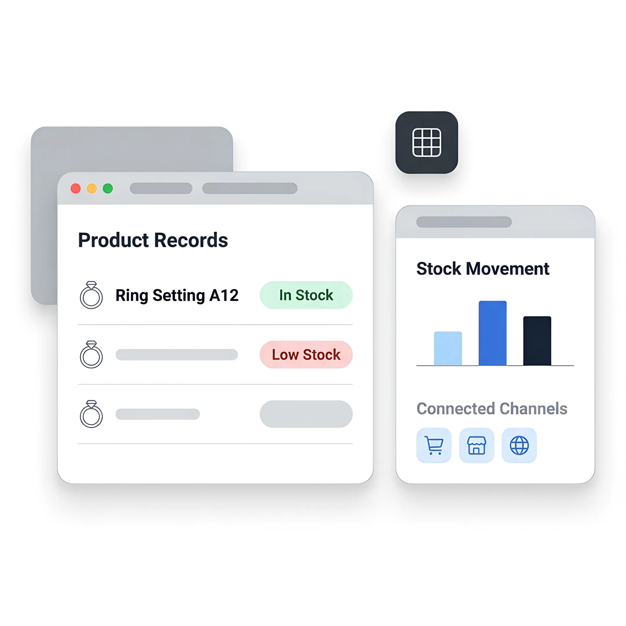 Team reviewing jewelry inventory data on a software dashboard