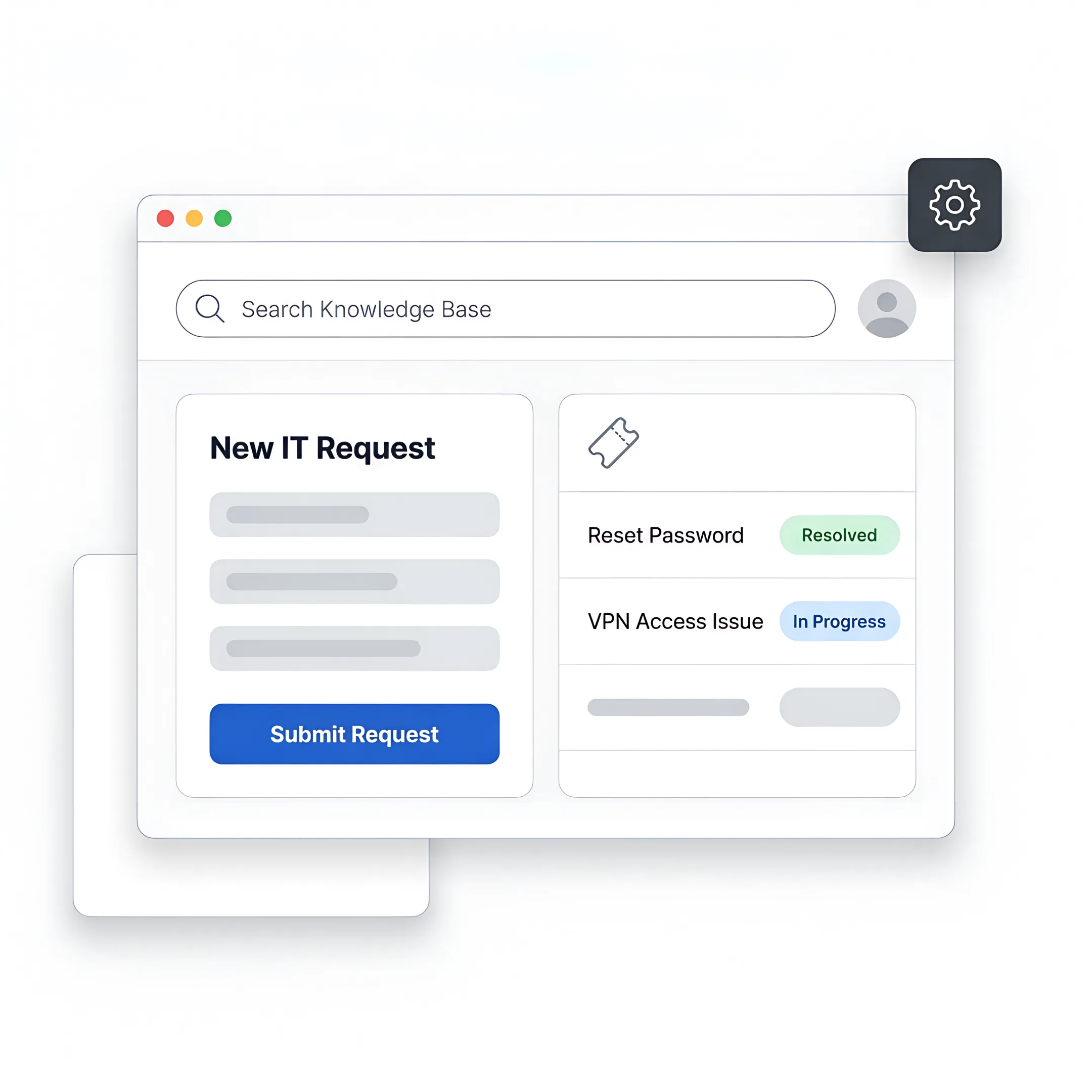 User accessing an IT service portal