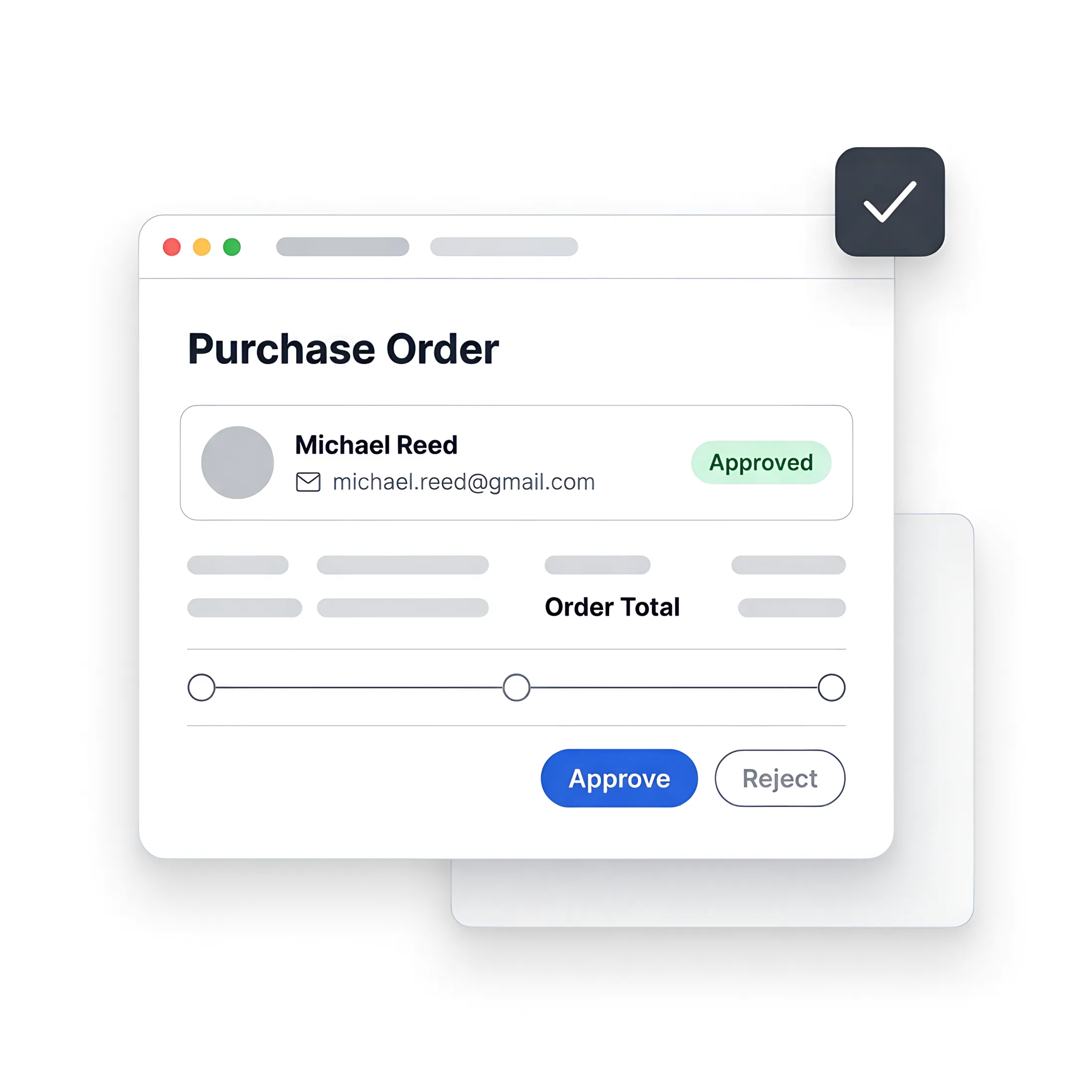 Employee reviewing a digital purchase requisition