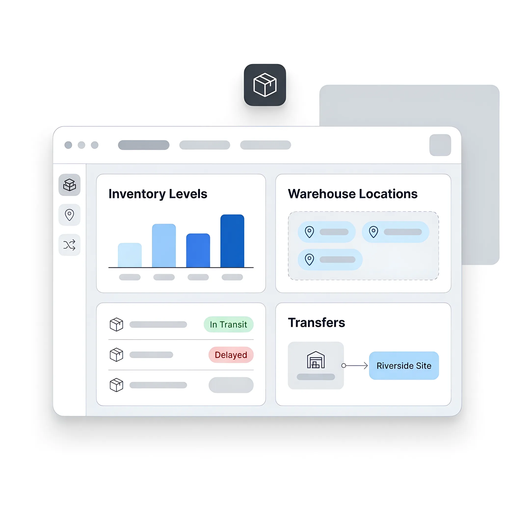 Construction inventory dashboard showing material movement and stock visibility