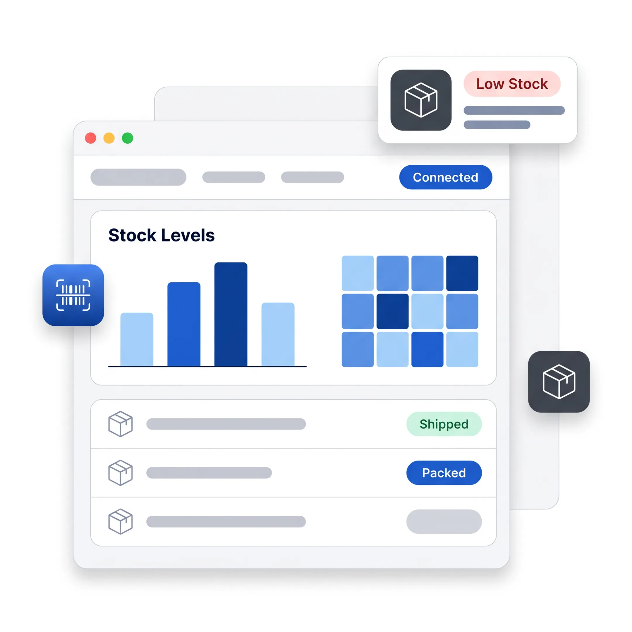 Warehouse team using connected inventory automation software