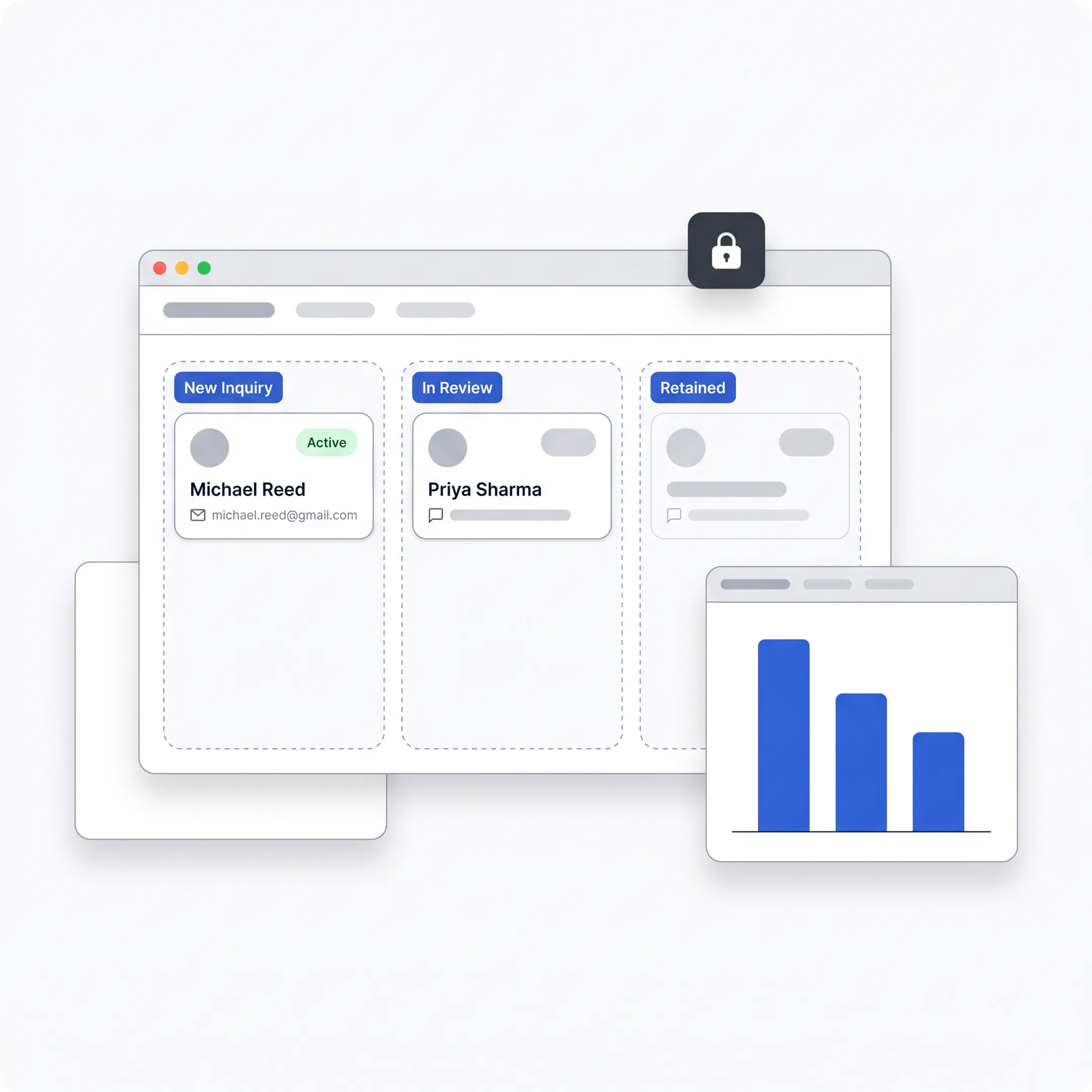 CRM dashboard supporting family law client intake