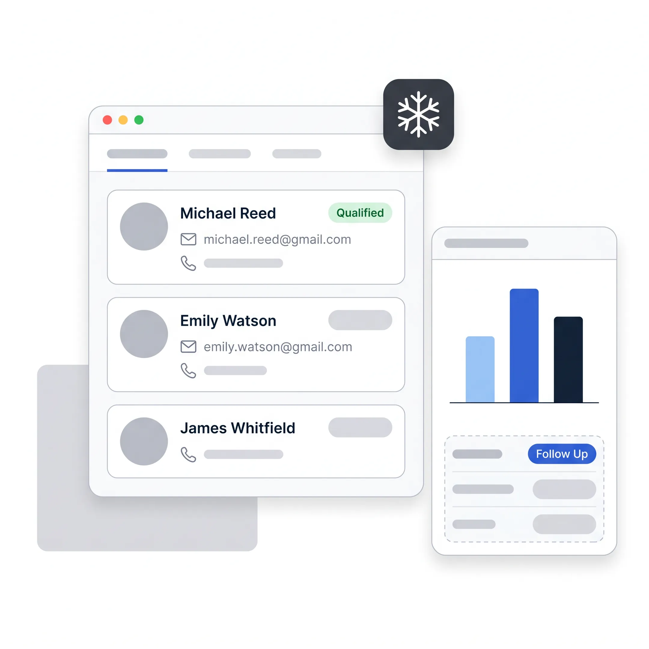 CRM dashboard for snow removal company