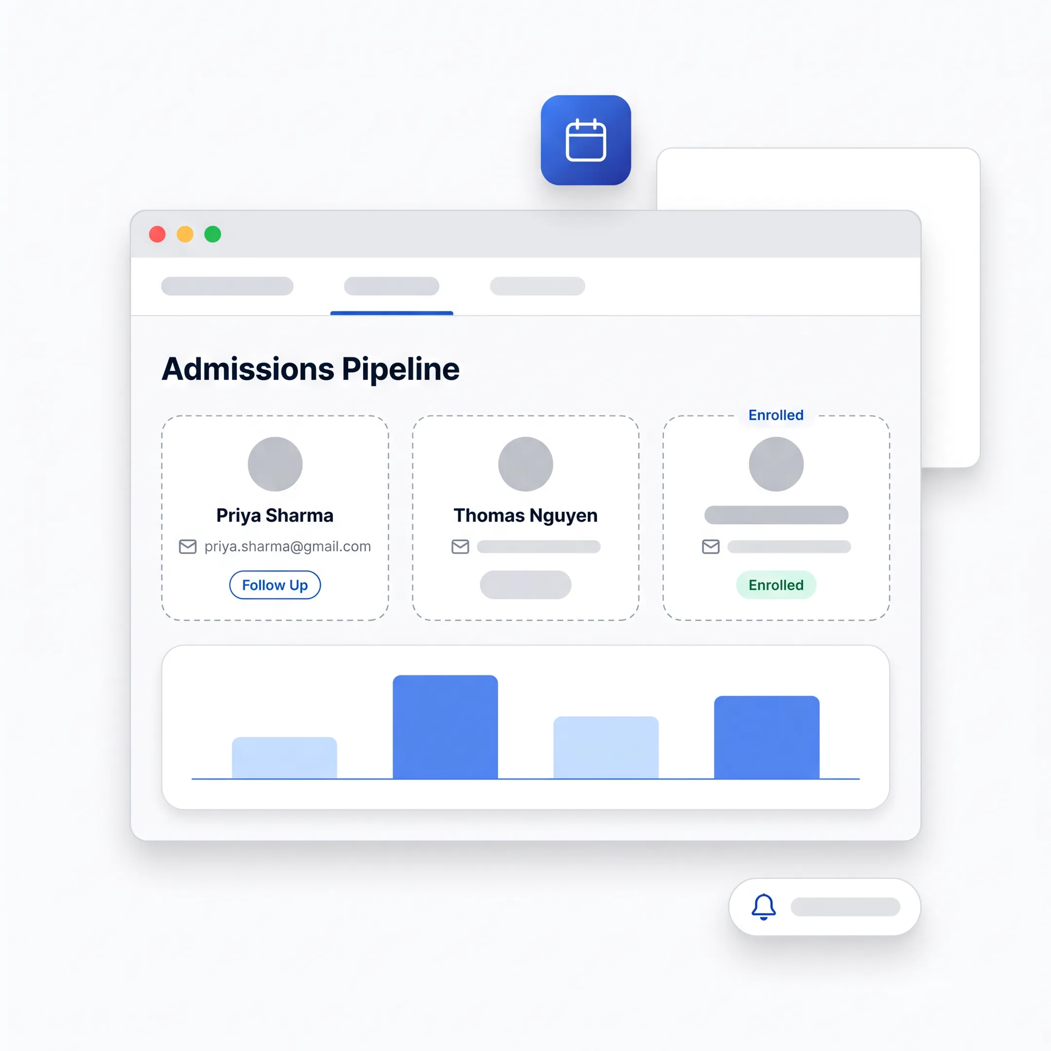 Admissions professional using student recruitment CRM