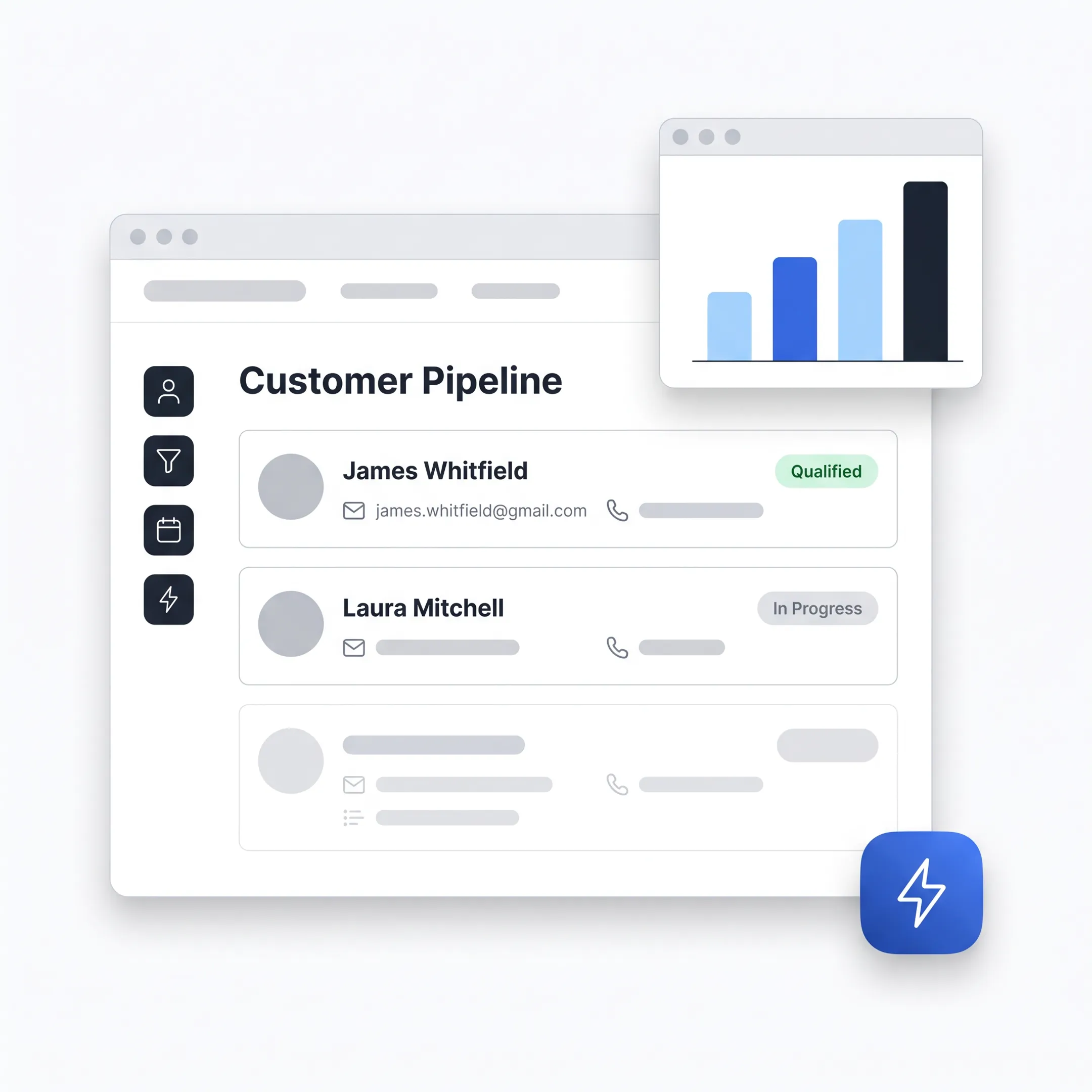 CRM dashboard for irrigation business sales management