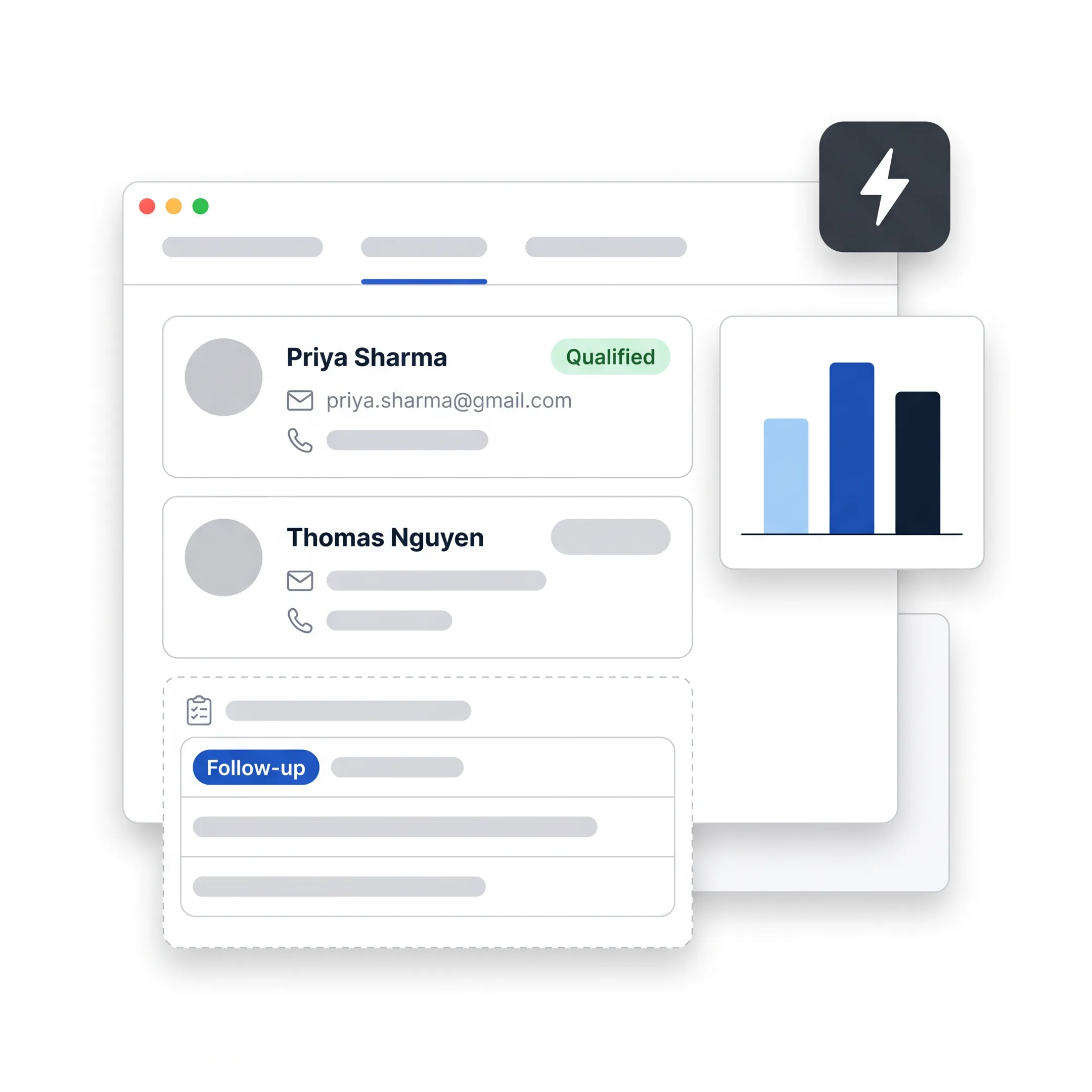 Staffing manager viewing customized CRM workflow