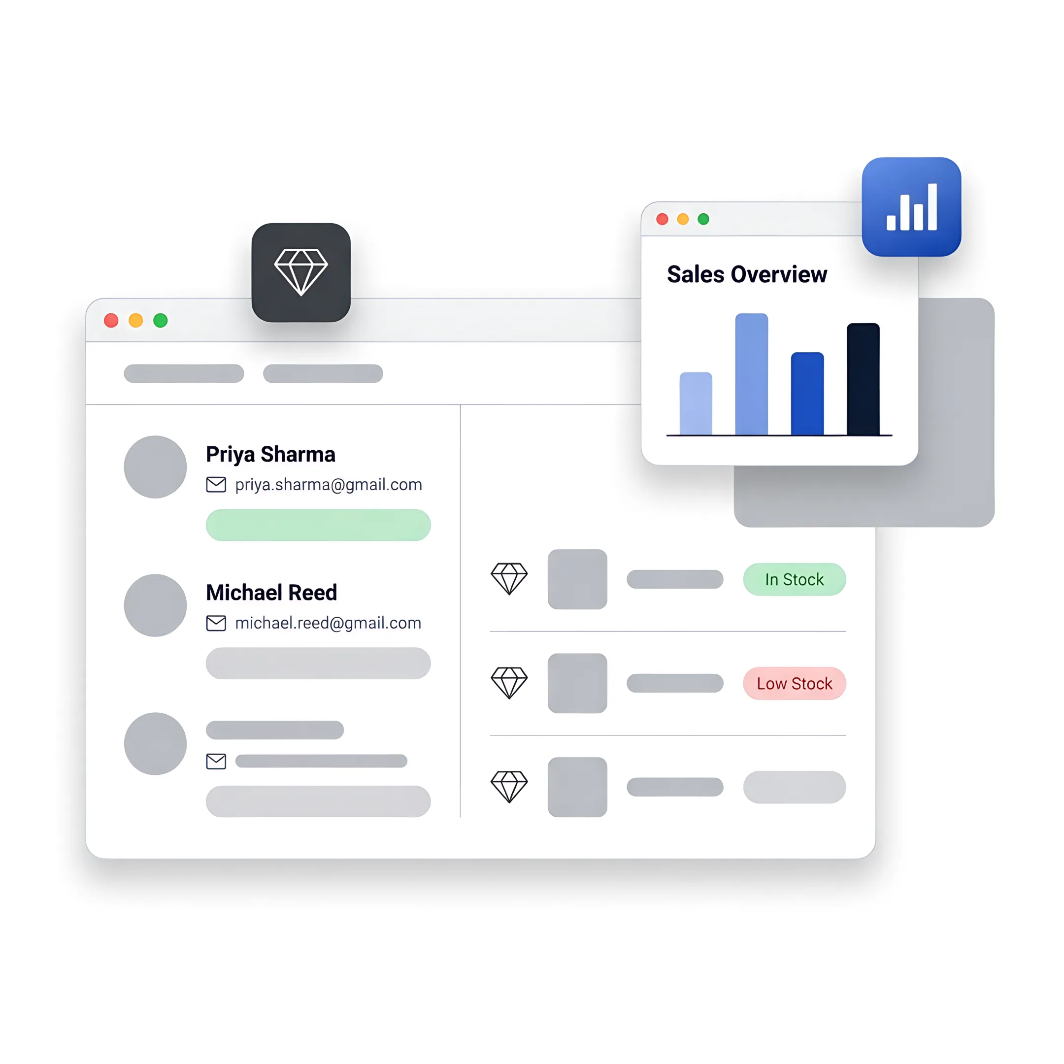 Connected jewelry CRM and inventory workflow