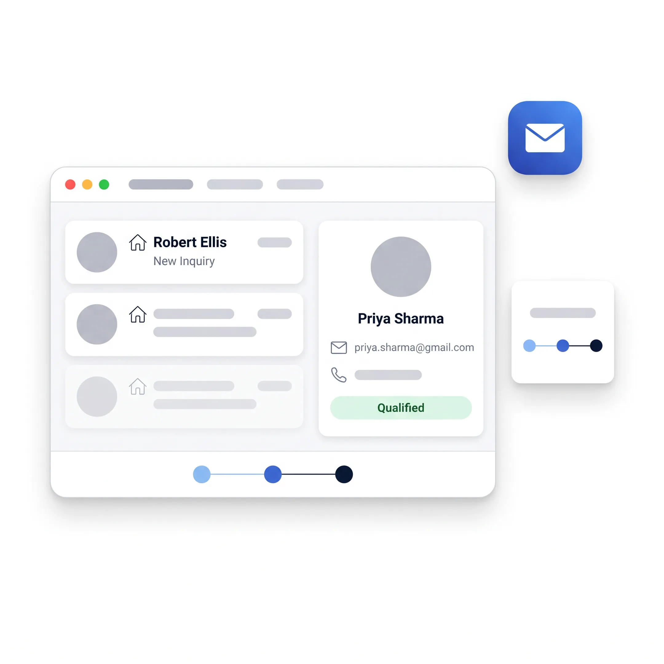 Agent reviewing real estate leads in Gmail CRM