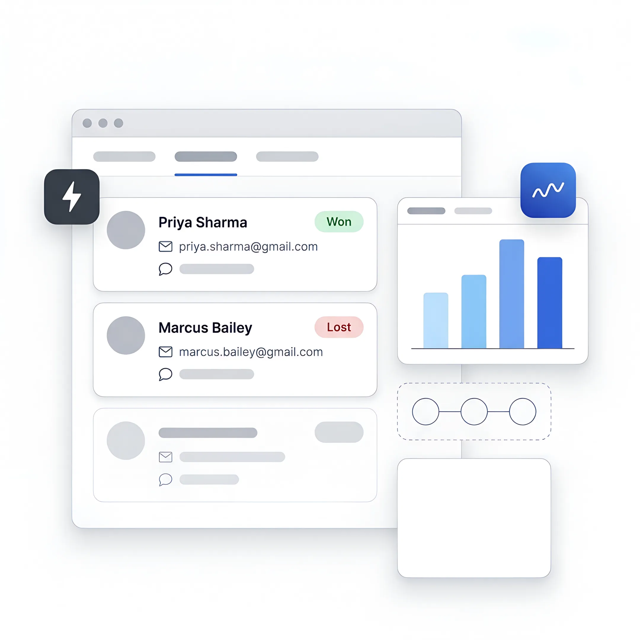 CRM dashboard showing pool service customer workflow