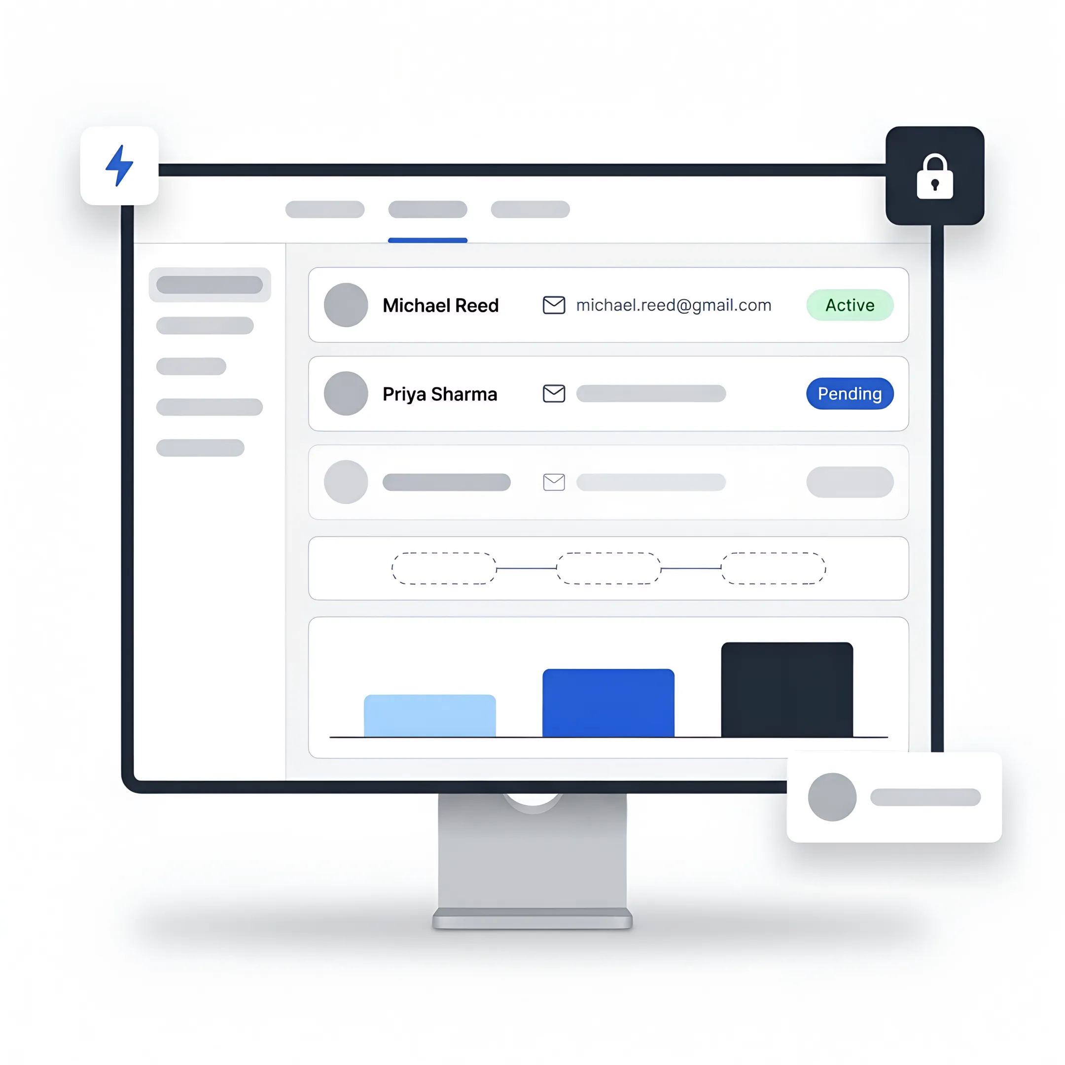 Legal CRM workflow displayed on desktop monitor