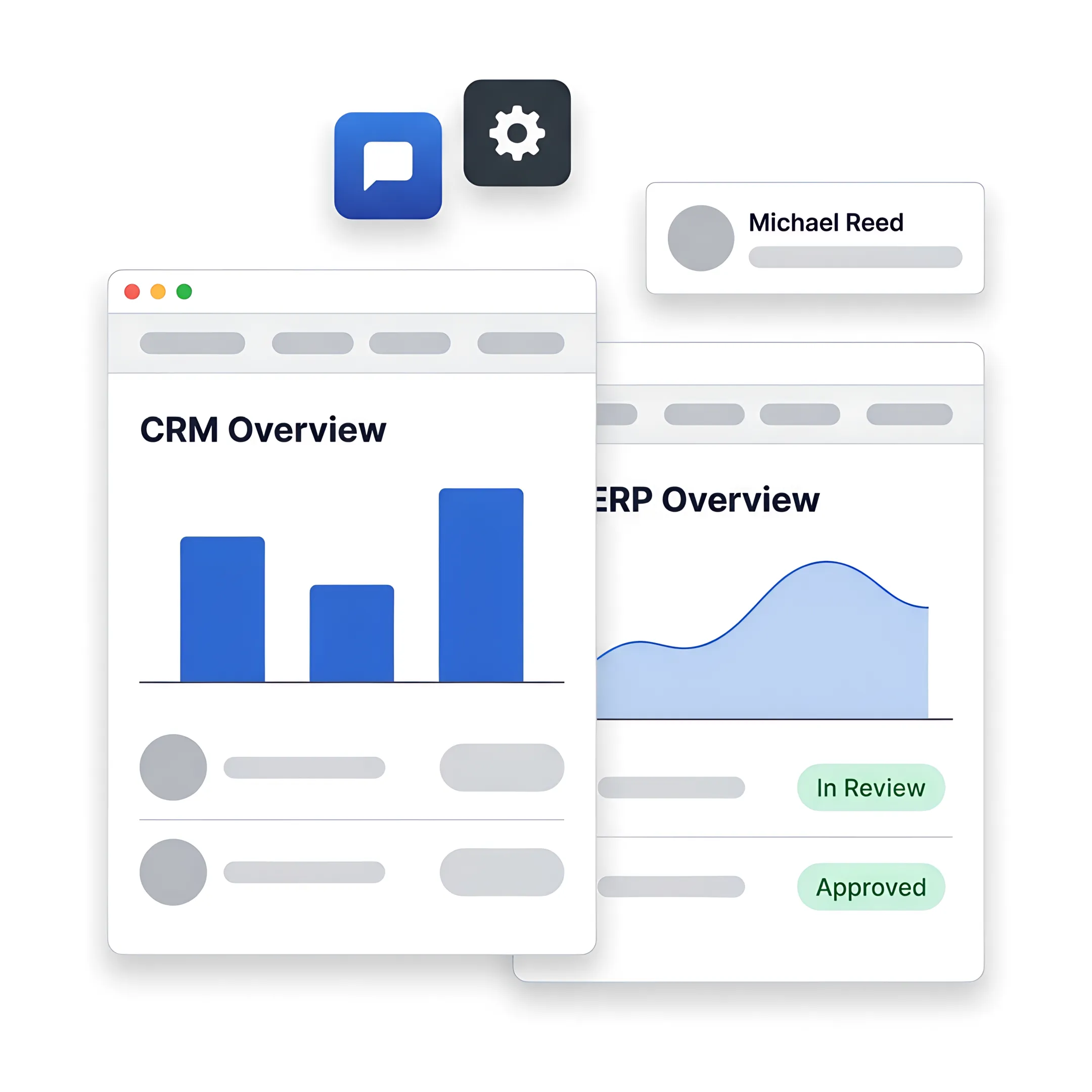 Developer presenting a custom business software dashboard