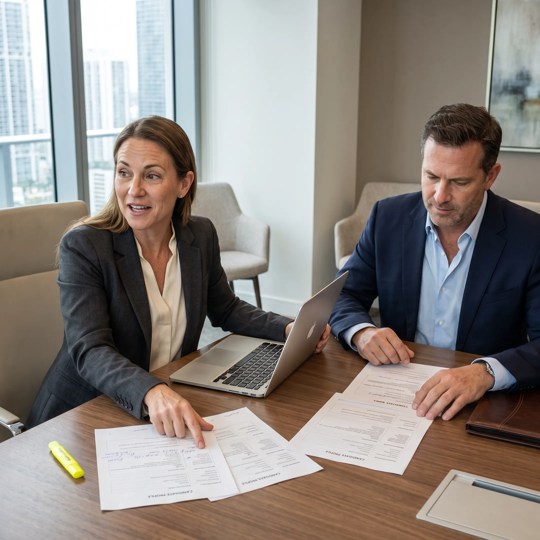 Hiring consultant discussing an engineering role with an employer