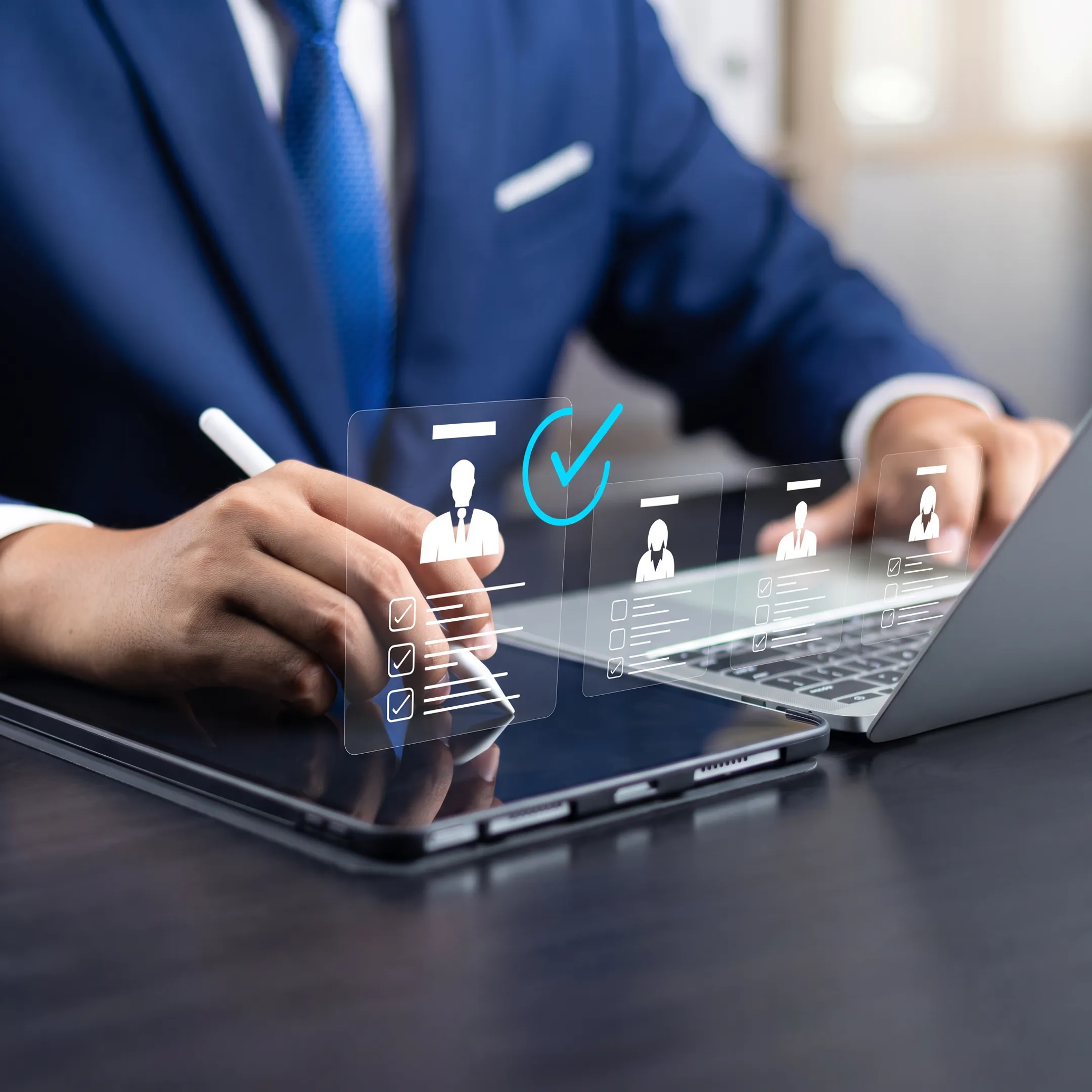 Recruiter evaluating telecom sales candidates for an employer