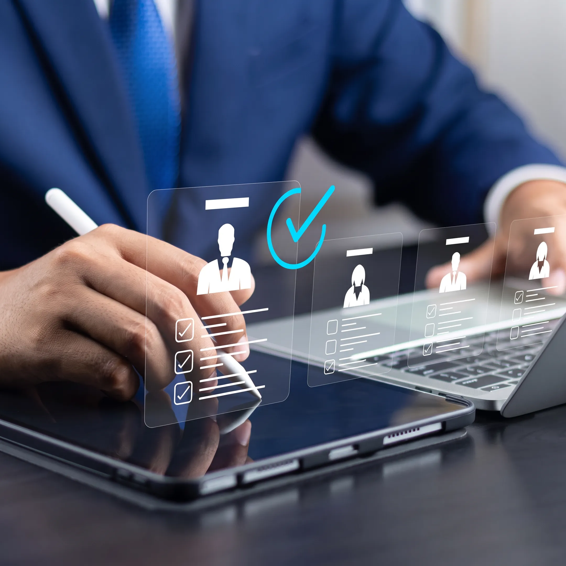 Employer and recruiter reviewing an executive candidate shortlist