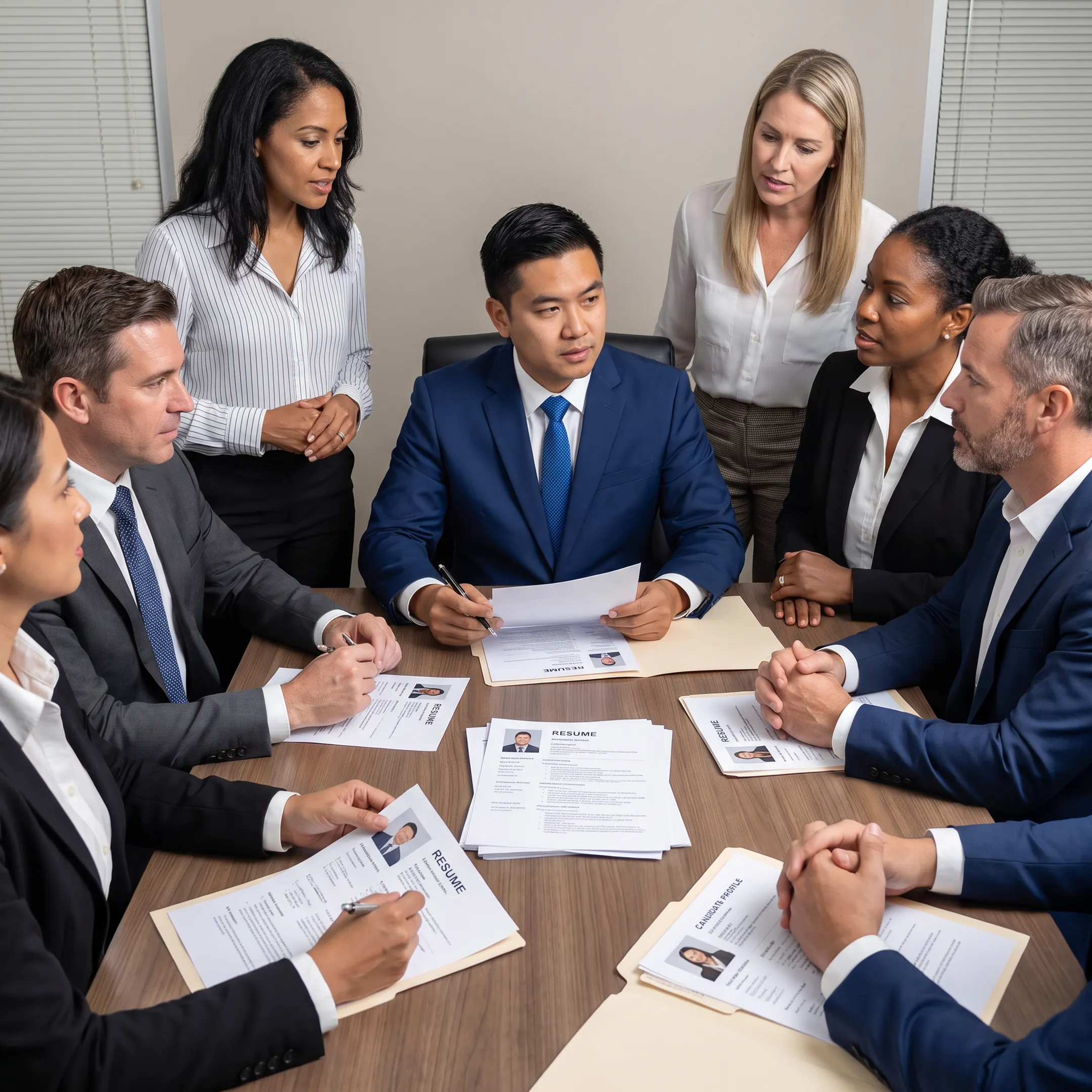 Recruitment professionals reviewing engineering candidates with an employer in a Florida office