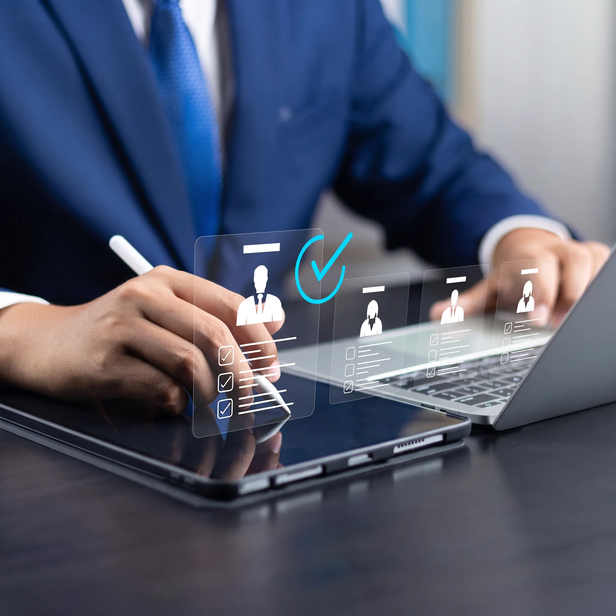 Recruitment consultant discussing qualified candidates with an employer