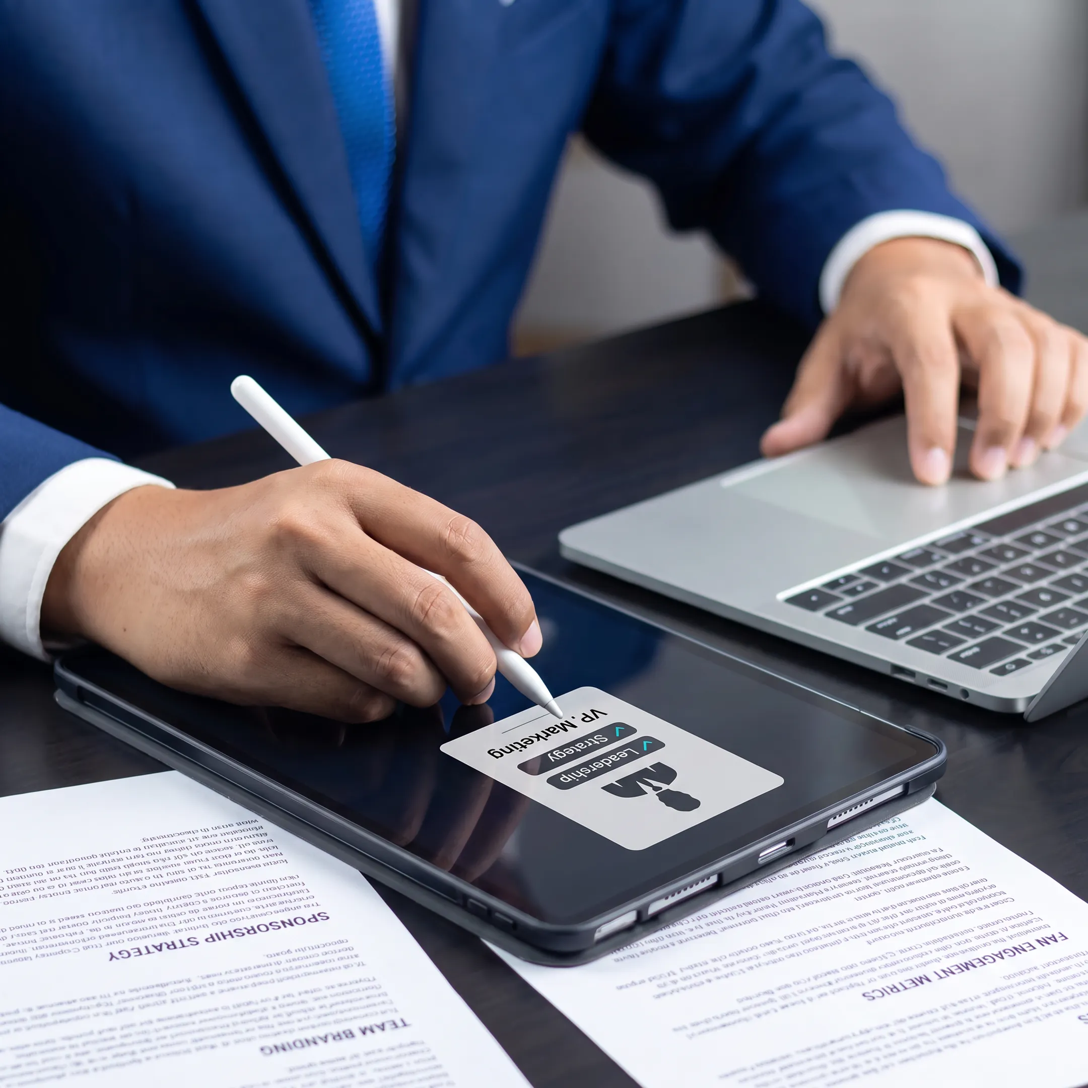 Recruitment consultant evaluating a marketing executive candidate for a US sports-tech company